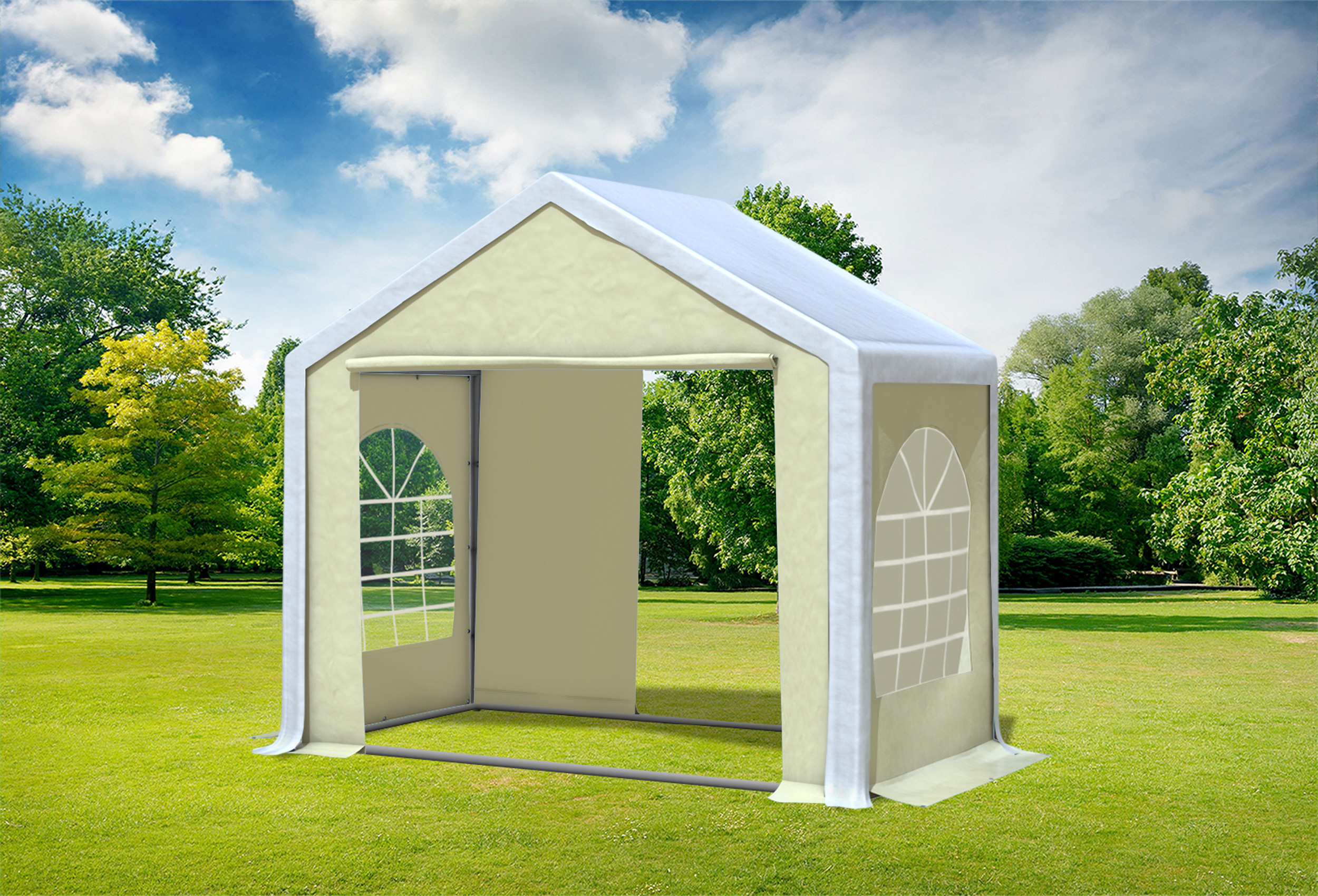 3x2 m Party tent / Marquee, PVC White Beige