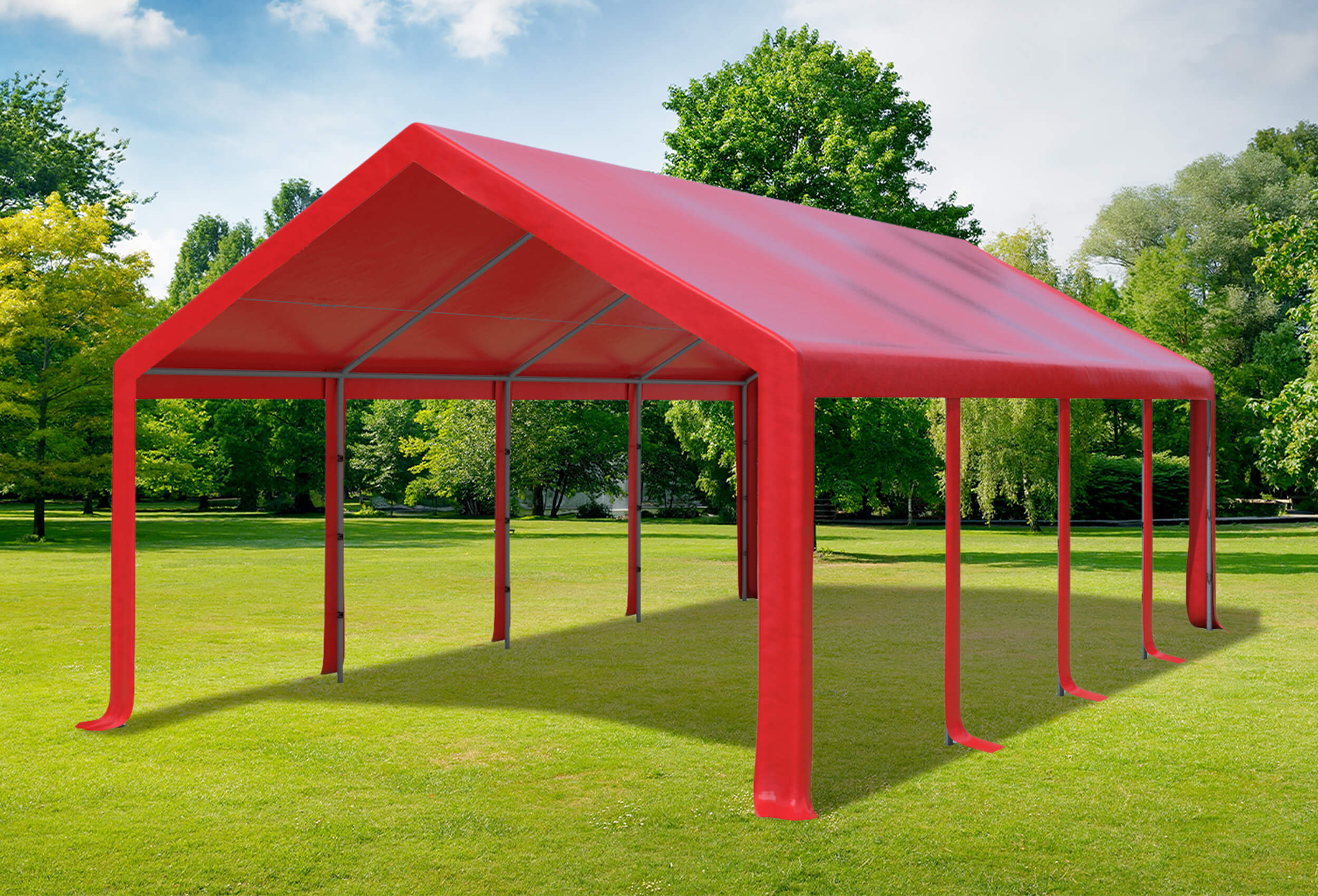 4x8 m PVC Roof Tarpaulin incl. Accessories Red