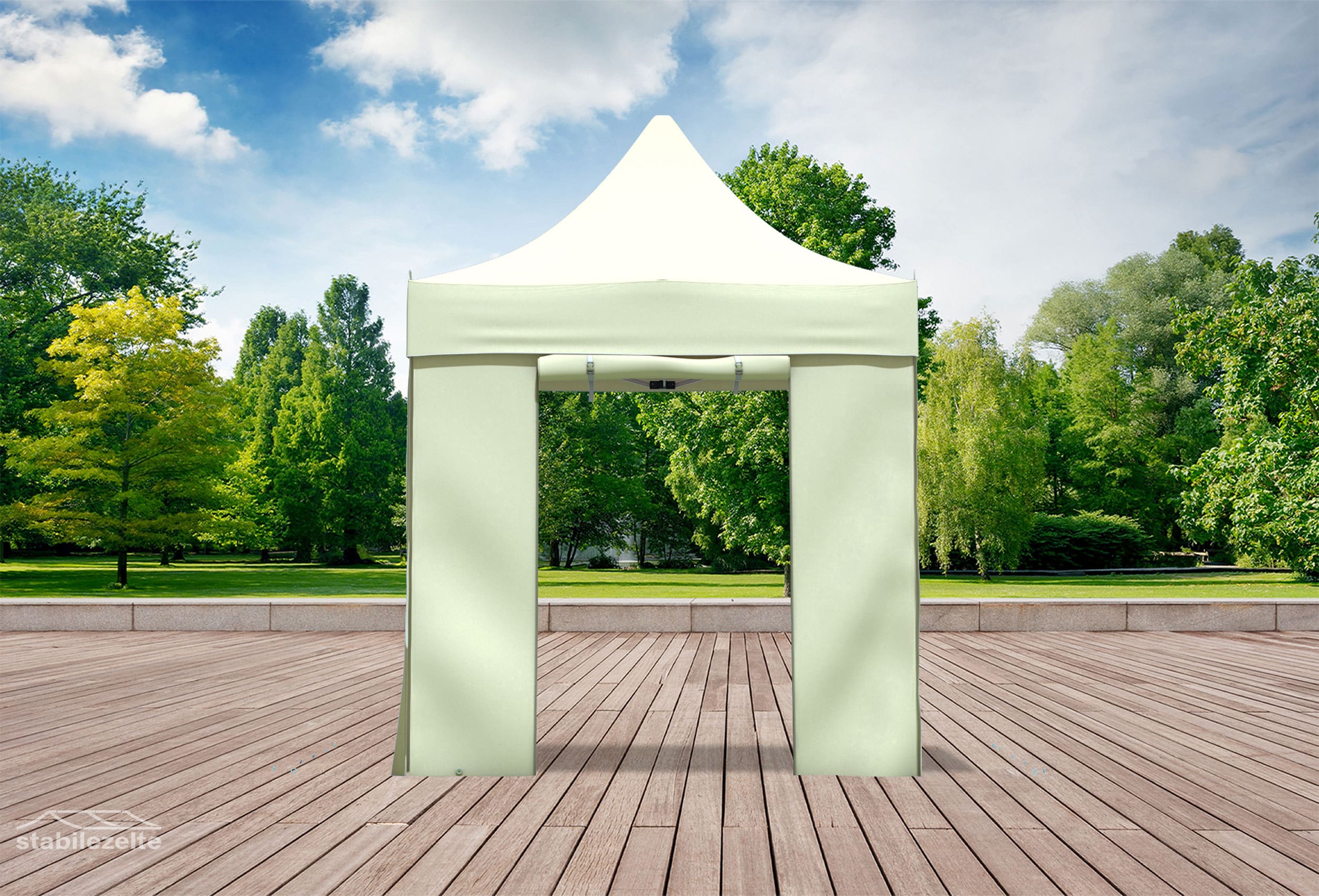Folding tent side section with DOOR 2 metres BEIGE