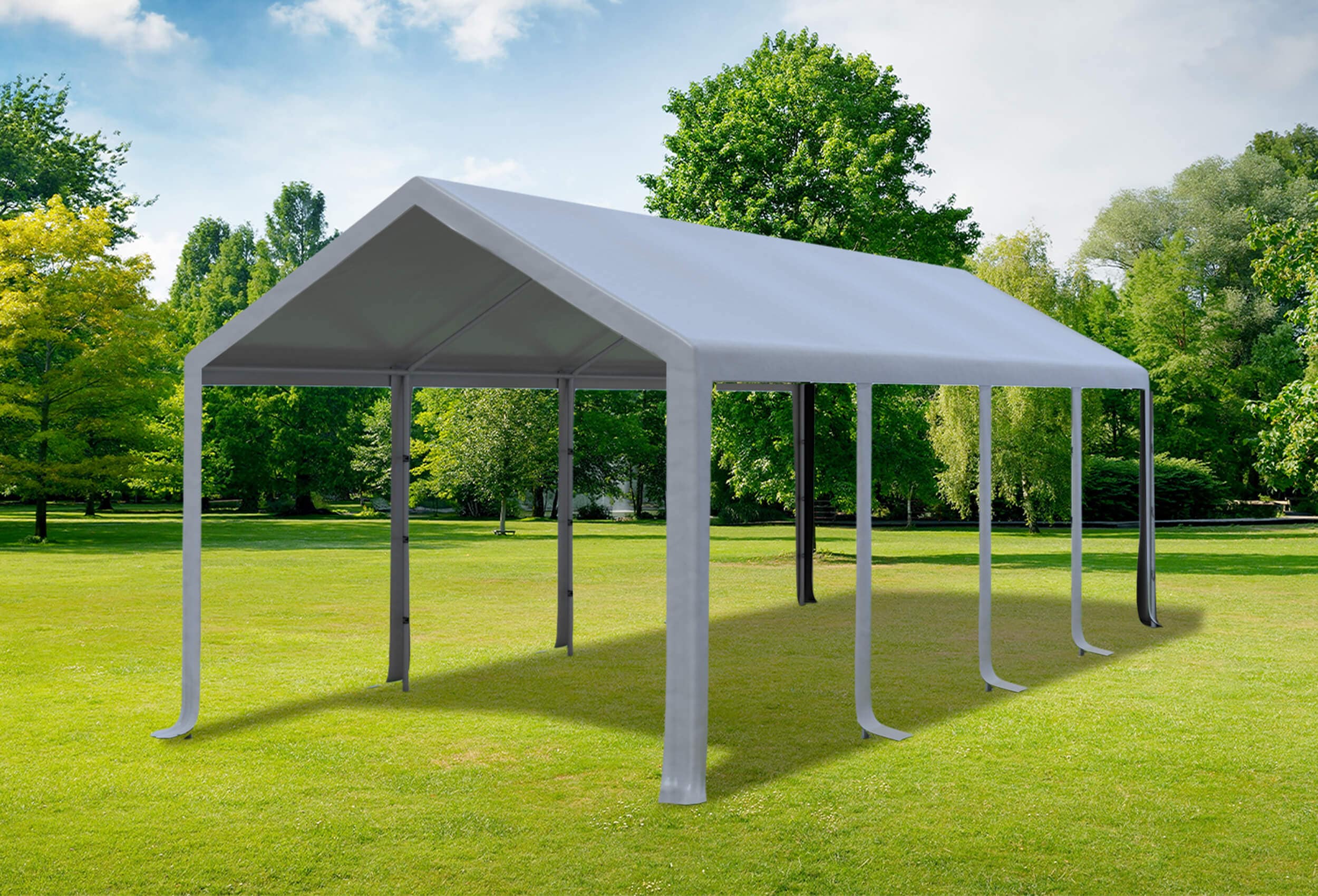 3x8 m PVC Roof Tarpaulin incl. Accessories Grey