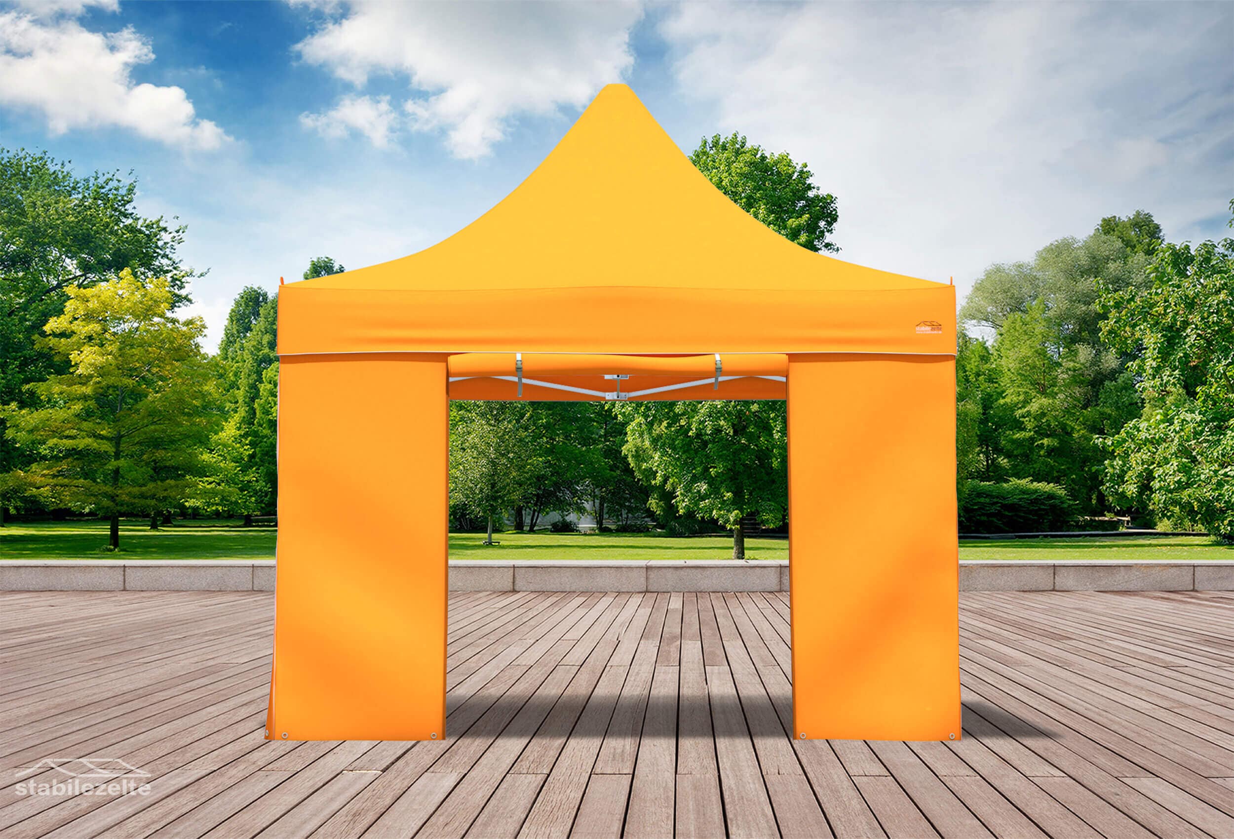 Folding tent side section with DOOR 3 metres ORANGE