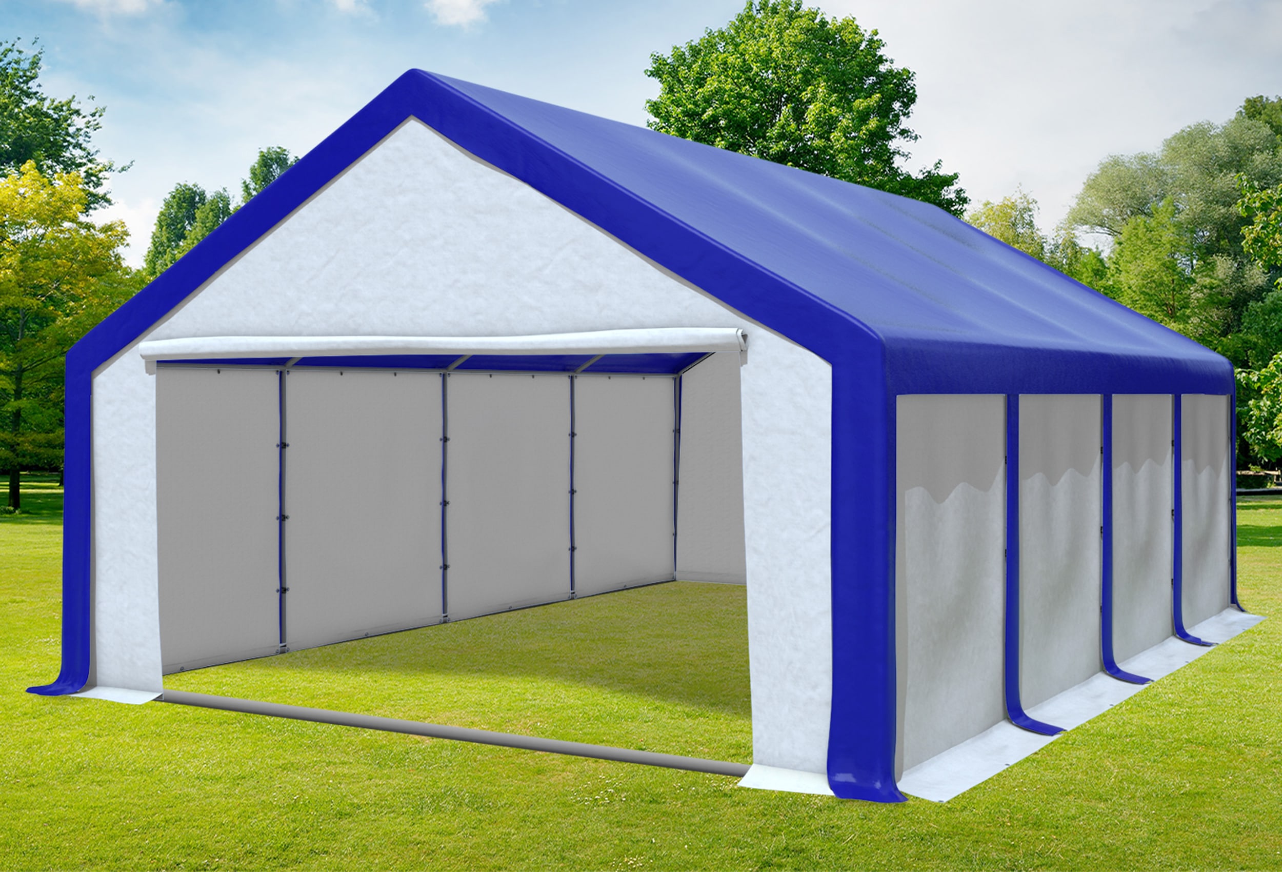 5x8 m Party tent / Marquee, PVC Blue White