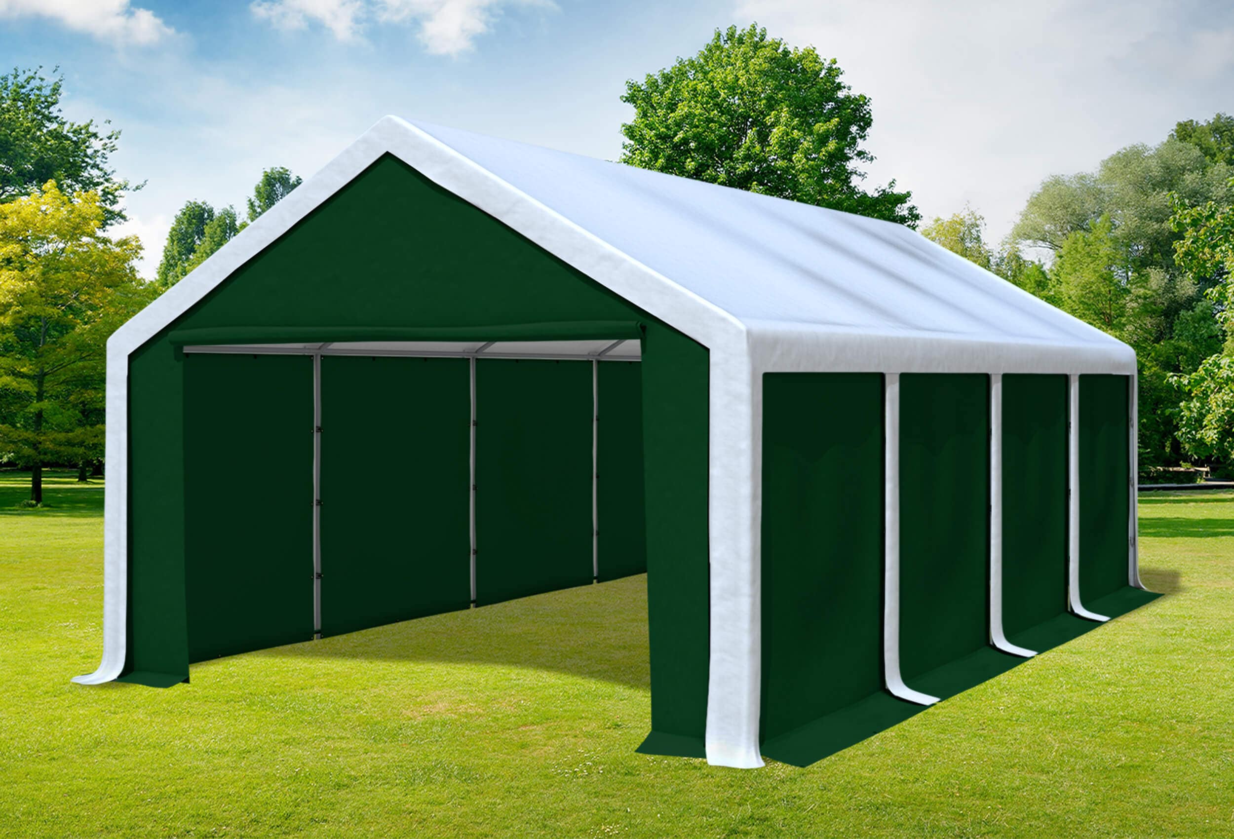 4x8 m Party tent / Marquee, PVC White Green