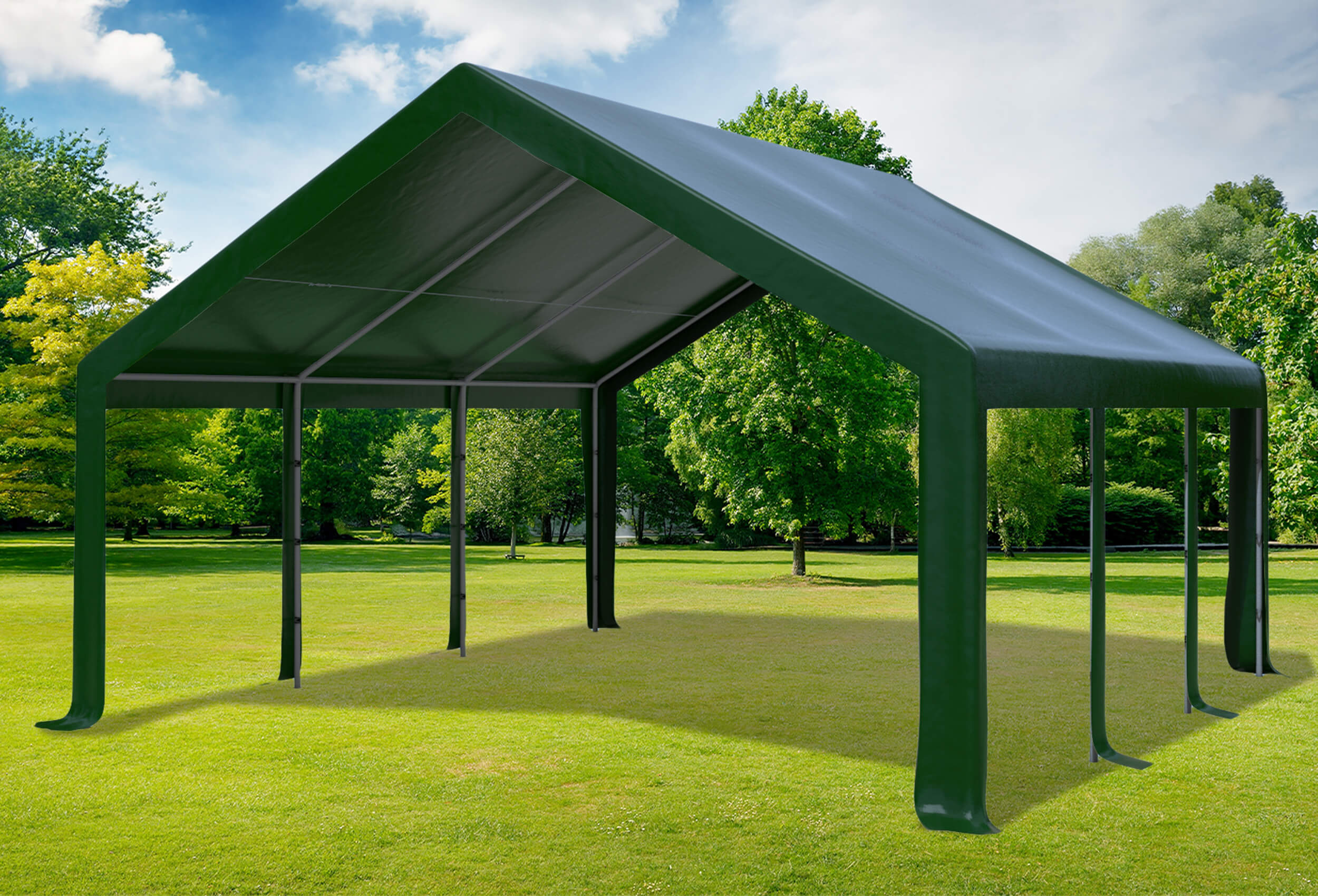5x6 m PVC Roof Tarpaulin incl. Accessories Green
