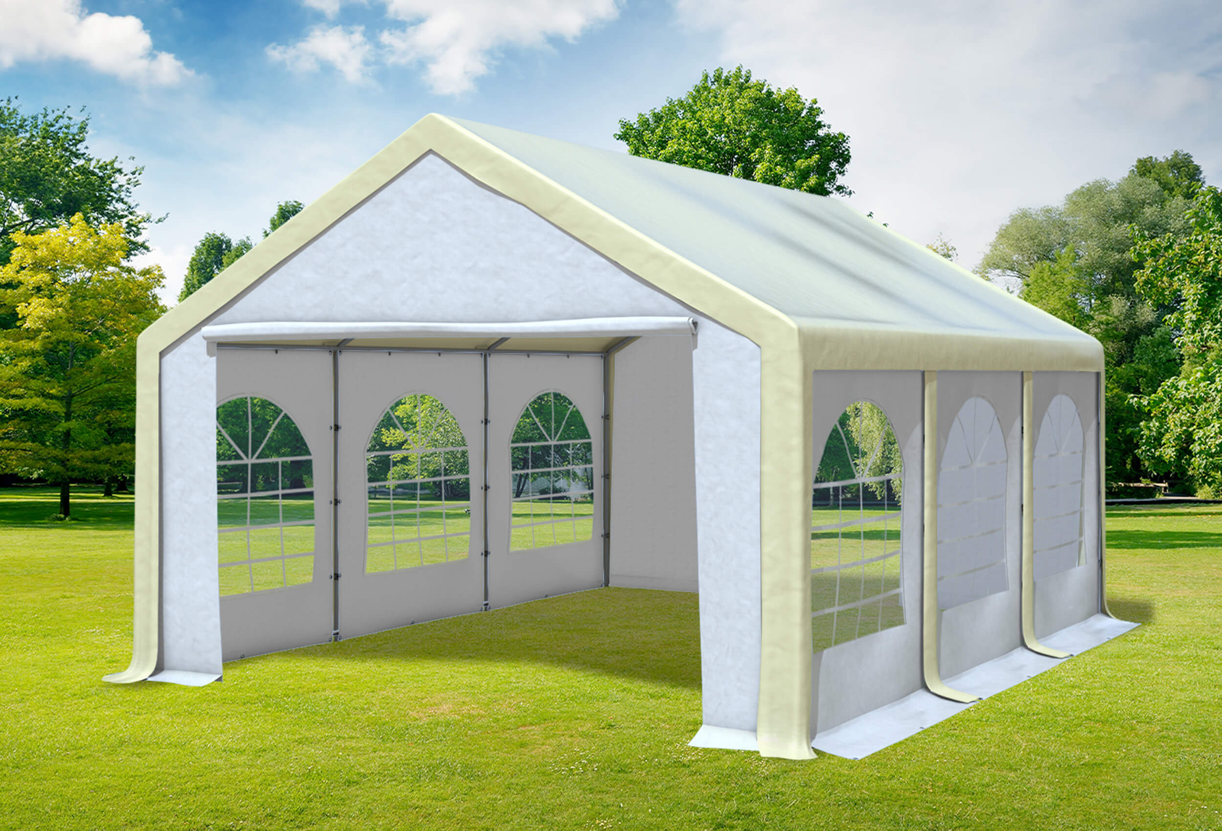 4x6 m Party tent / Marquee, PVC Beige White