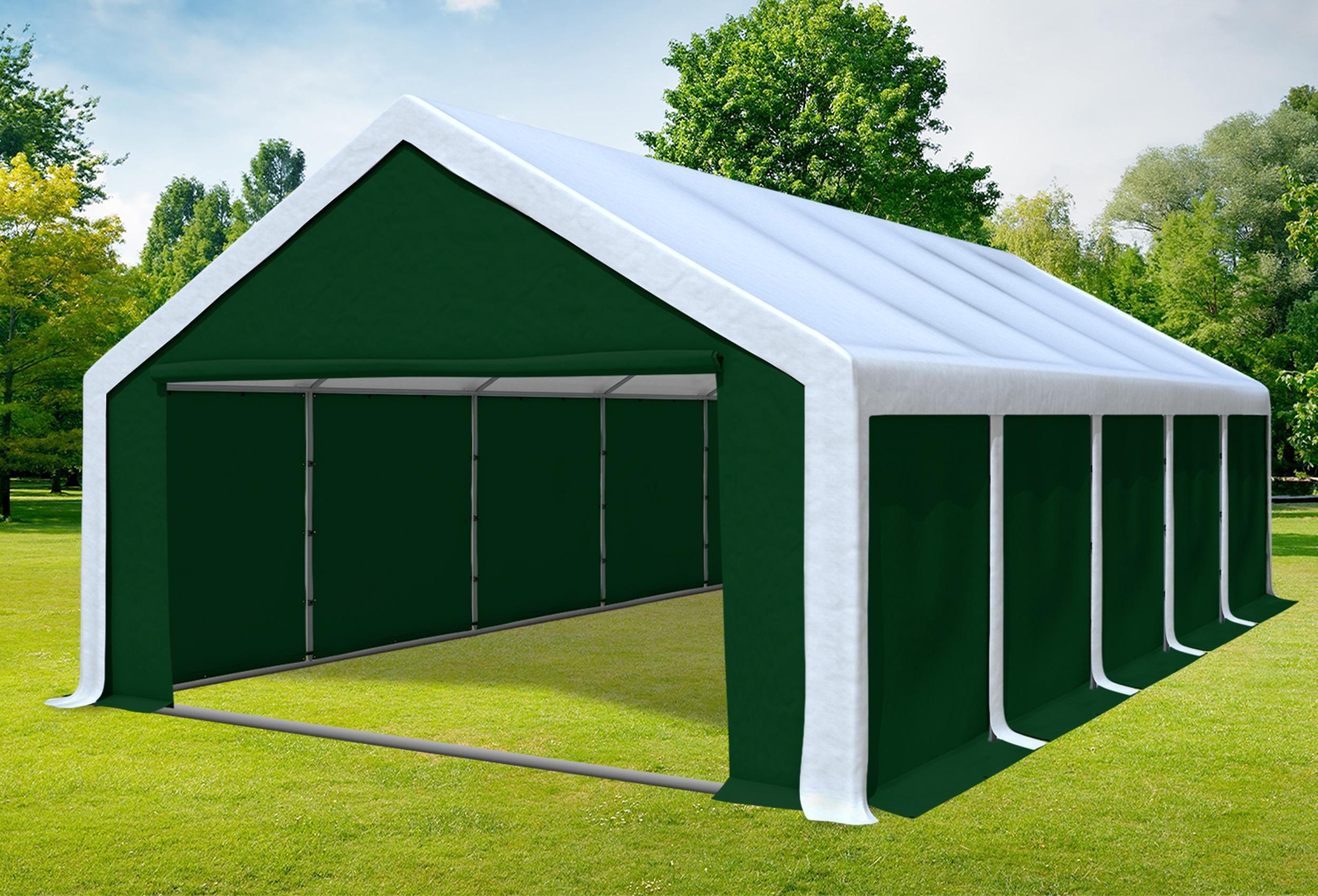 5x10 m Party tent / Marquee, PVC White Green