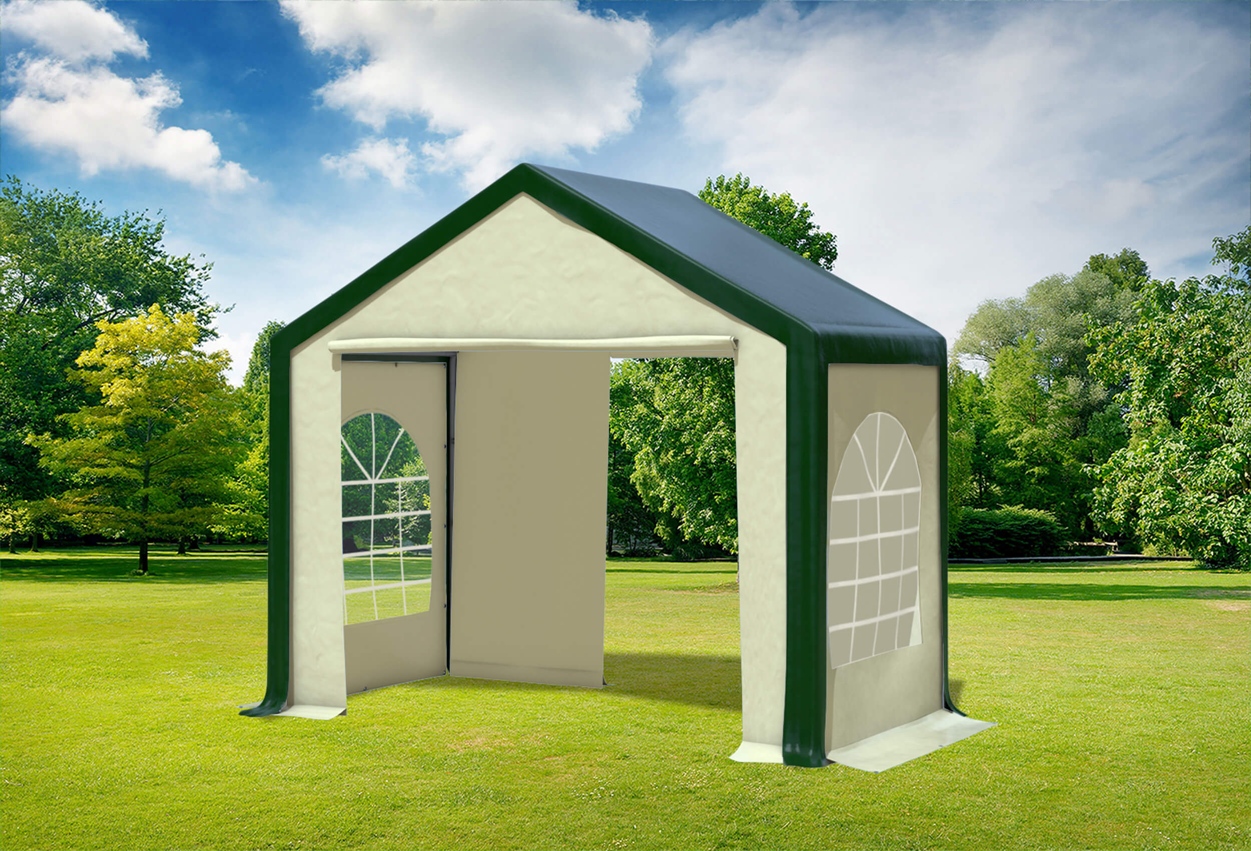 3x2 m Party tent / Marquee, PVC Green Beige