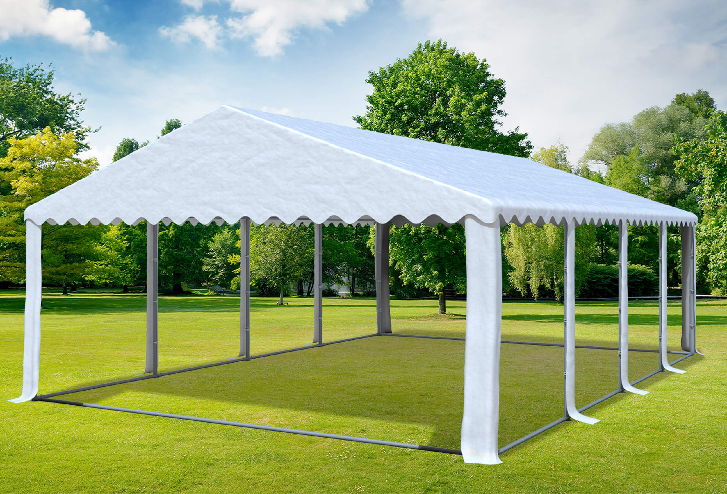 5x8 m Party tent / Marquee, PVC White