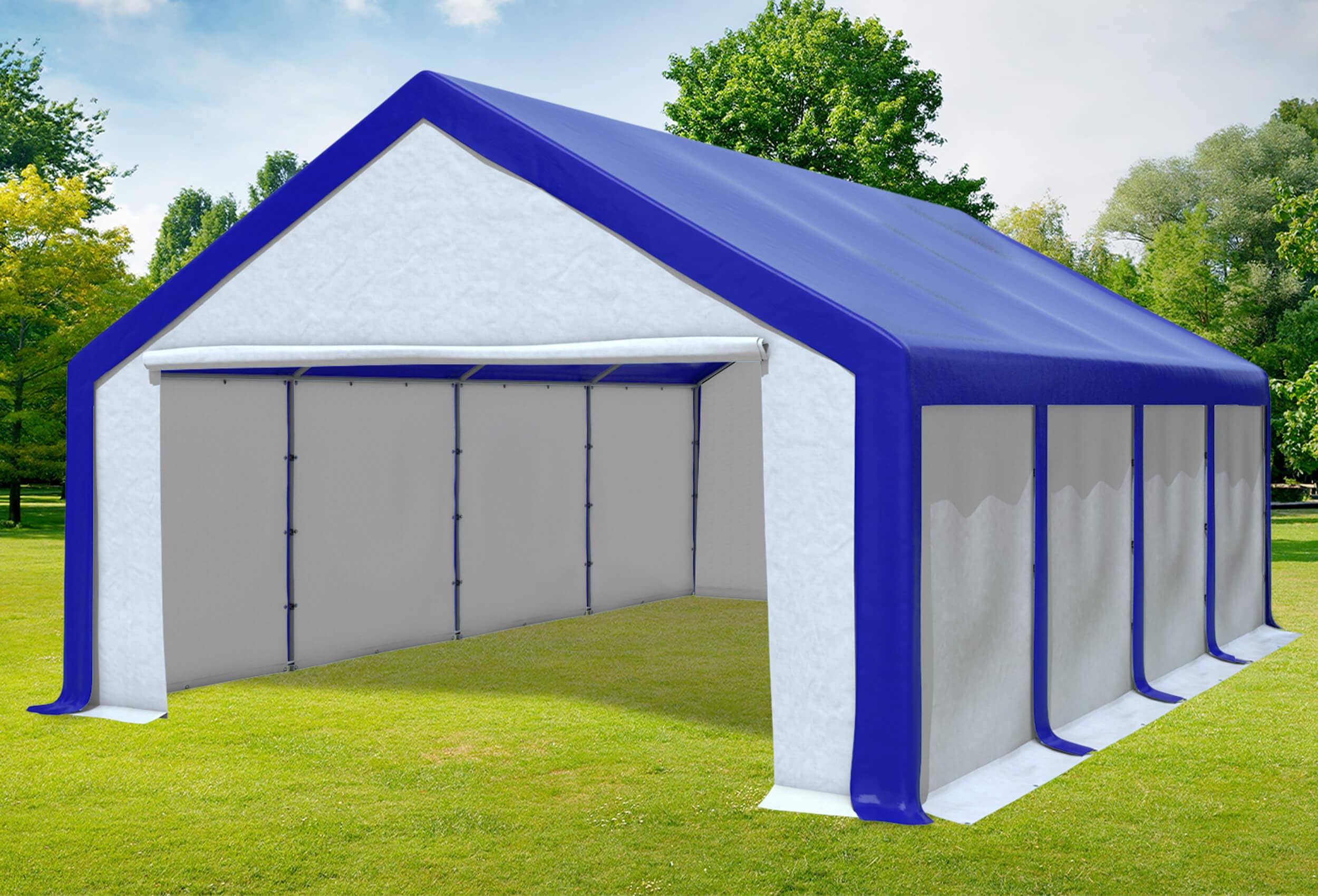 5x8 m Party tent / Marquee, PVC Blue White