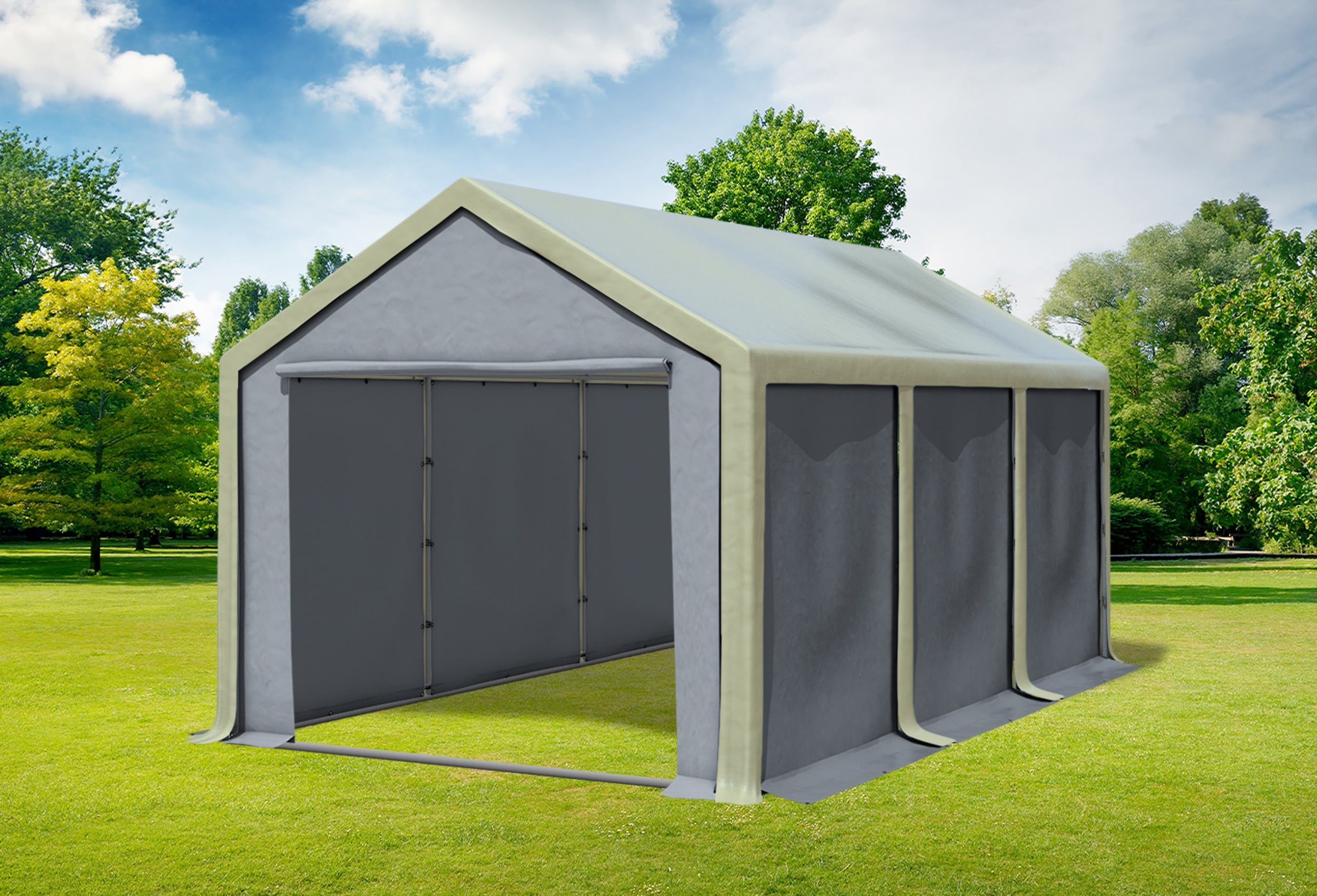 3x6 m Party tent / Marquee, PVC Brown Grey