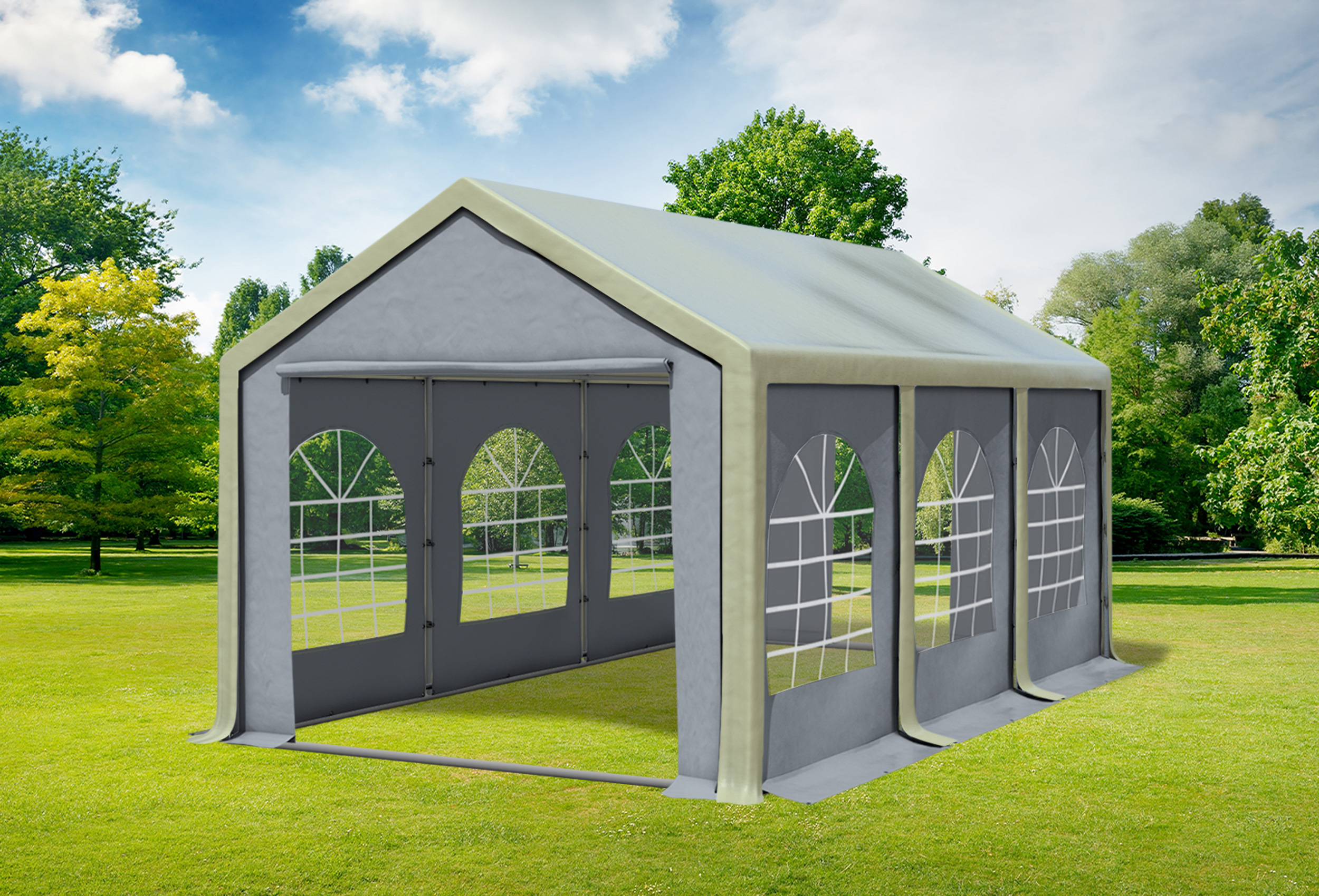 3x6 m Party tent / Marquee, PVC Brown Grey