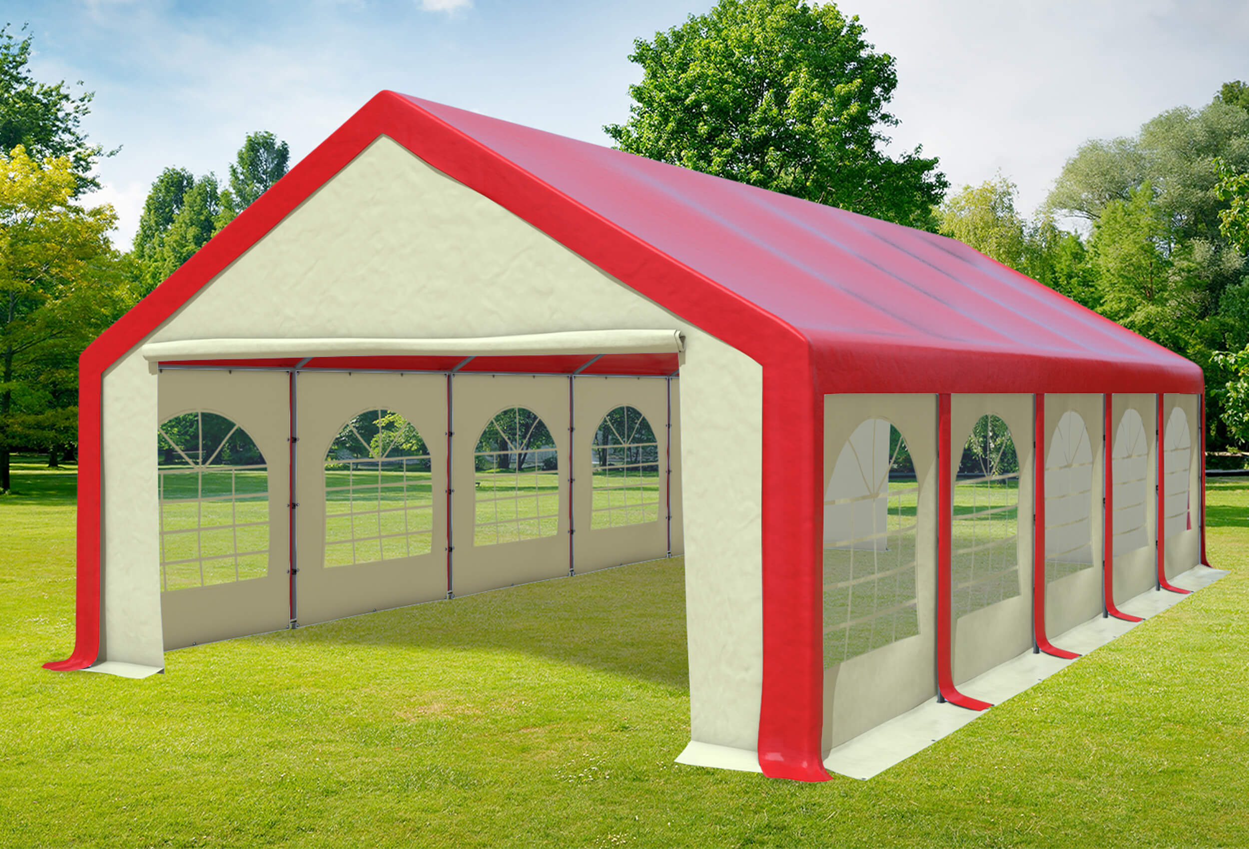 5x10 m Party tent / Marquee, PVC Red Beige