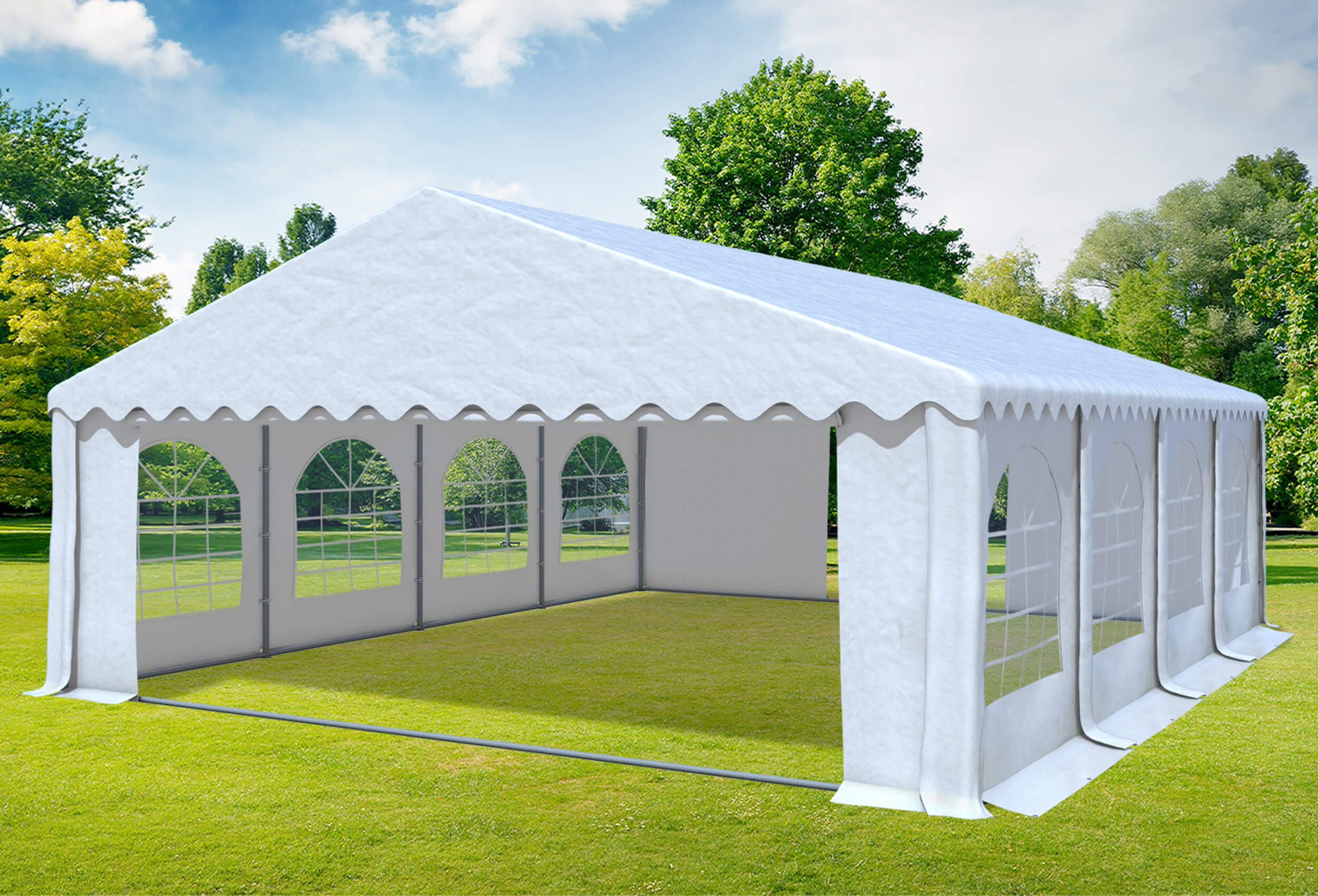 6x8 m Party tent / Marquee, PVC White
