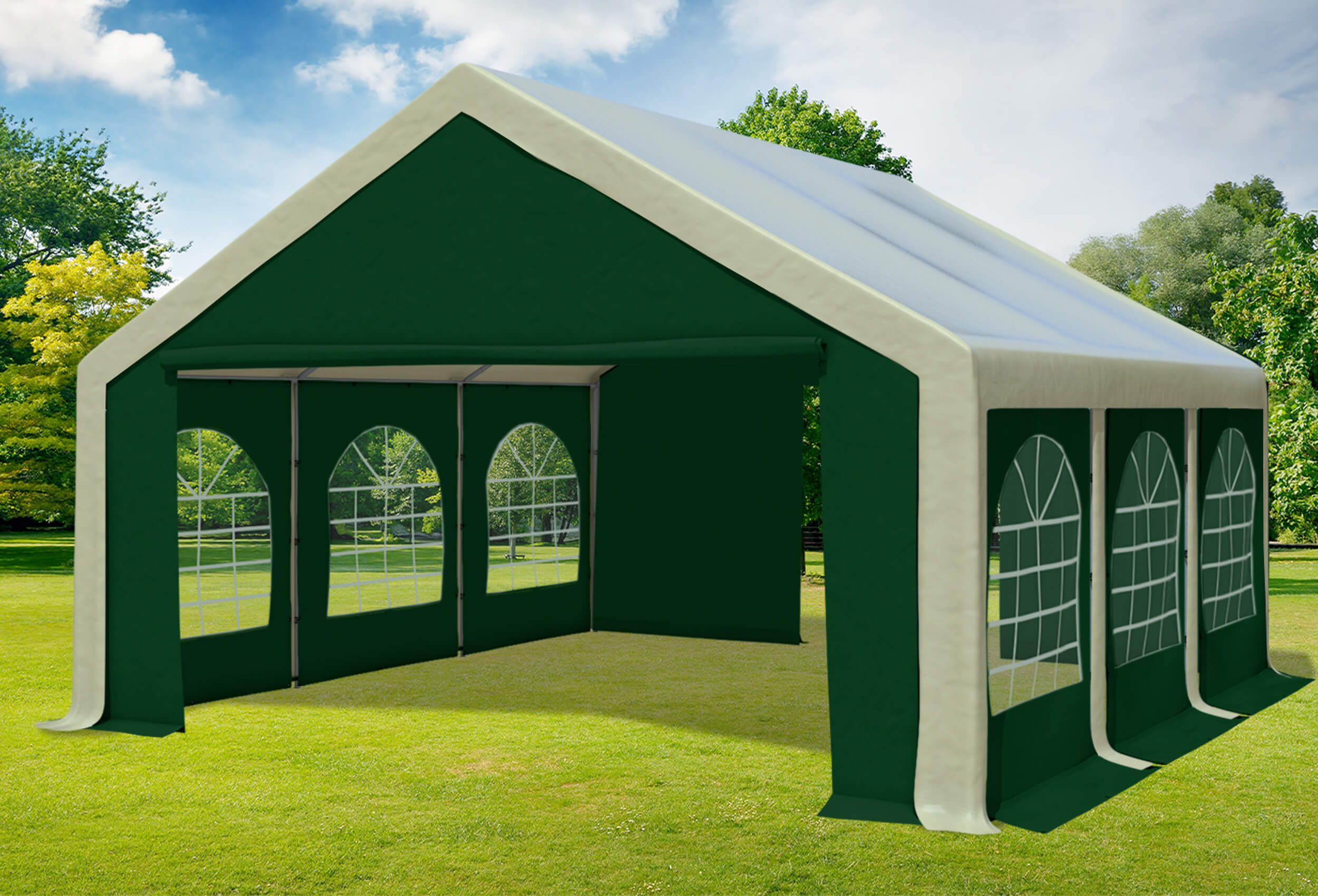 5x6 m Party tent / Marquee, PVC Brown Green