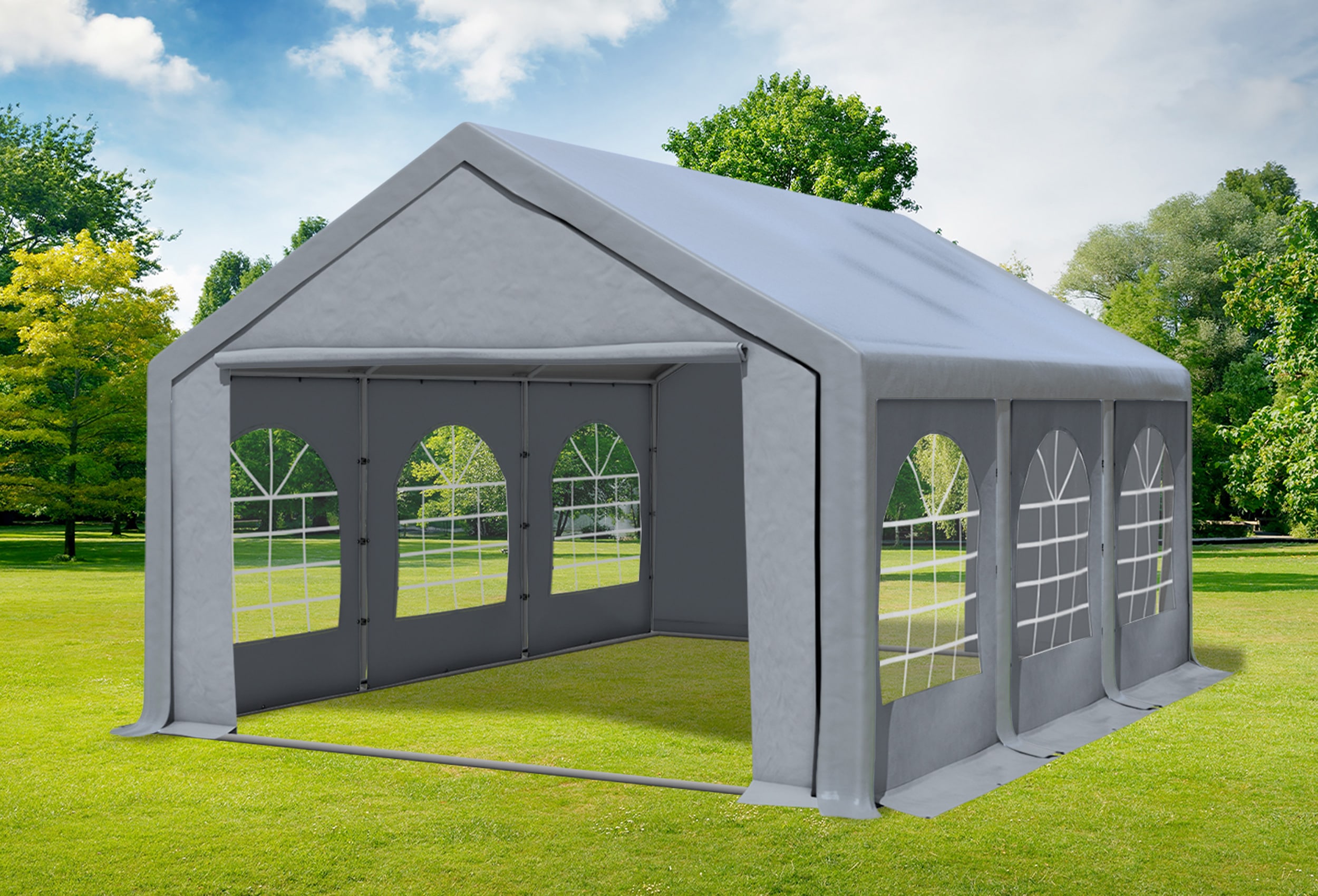 4x6 m Party tent / Marquee, PVC Grey