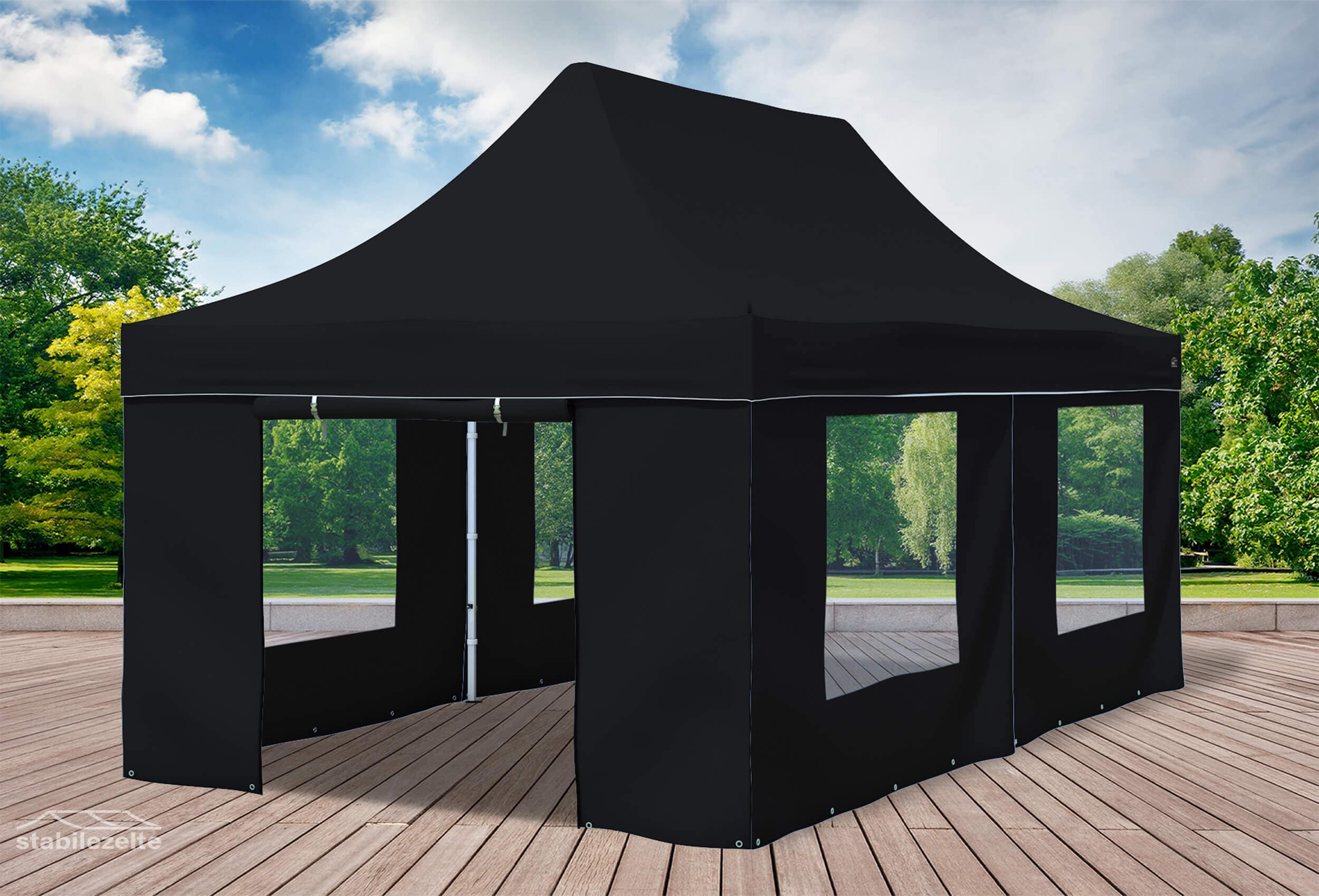 3x6 m Pop Up Gazebo, Black