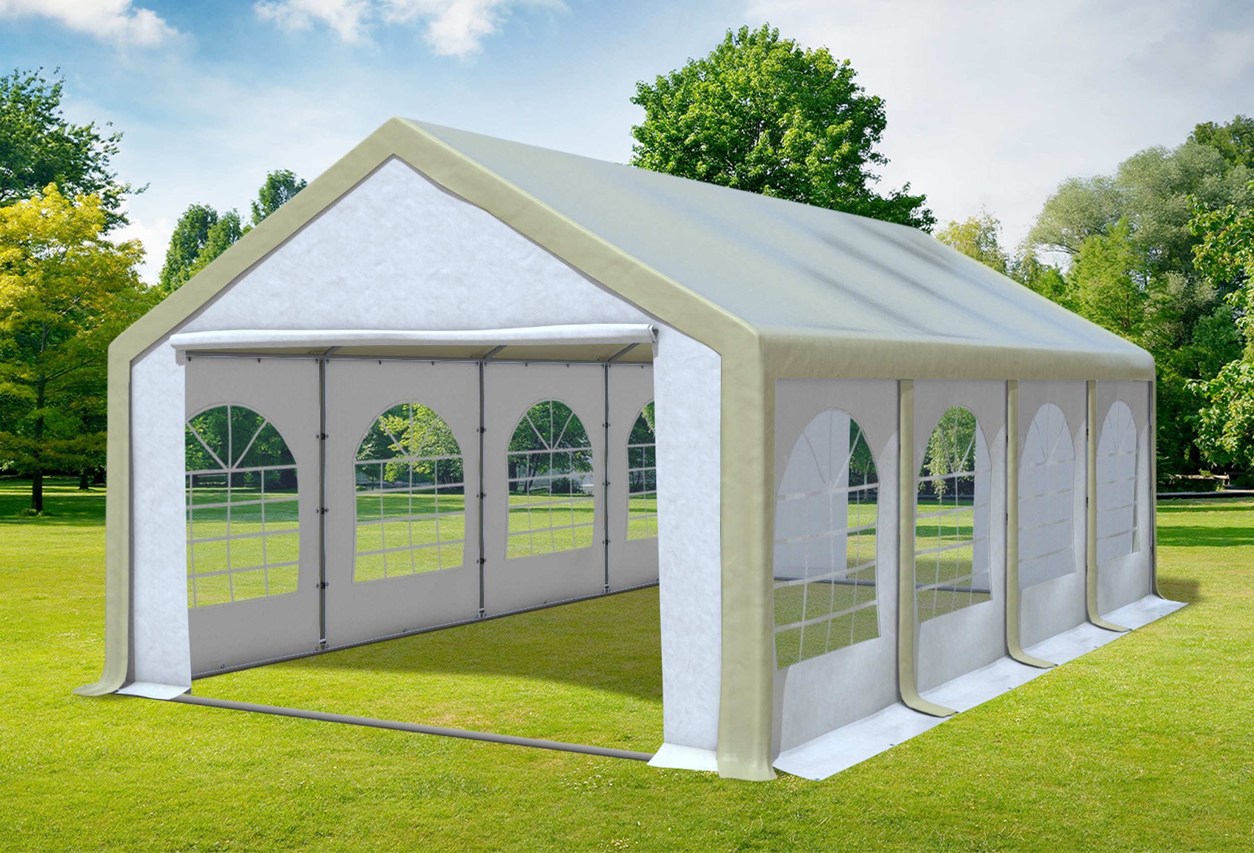 4x8 m Party tent / Marquee, PVC Brown White
