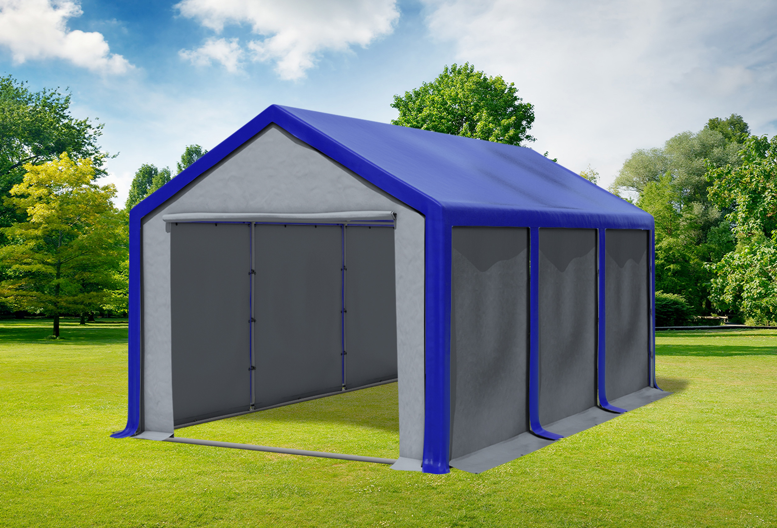 3x6 m Party tent / Marquee, PVC Blue Grey