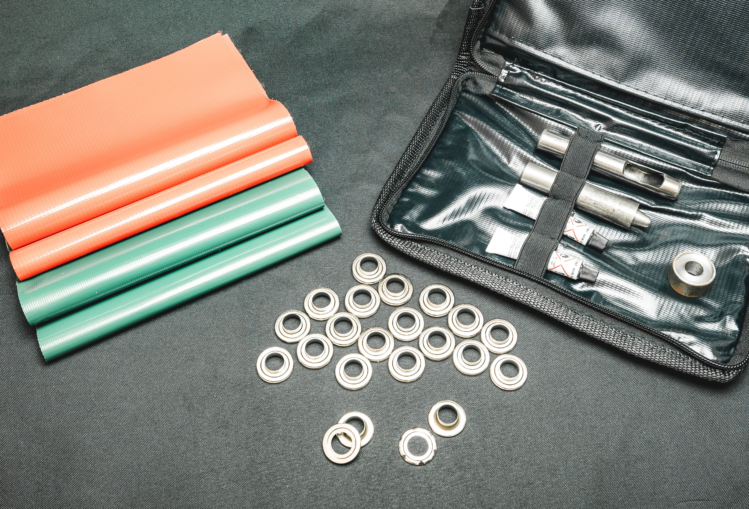 Repair Kit for PVC Tents, Green Red