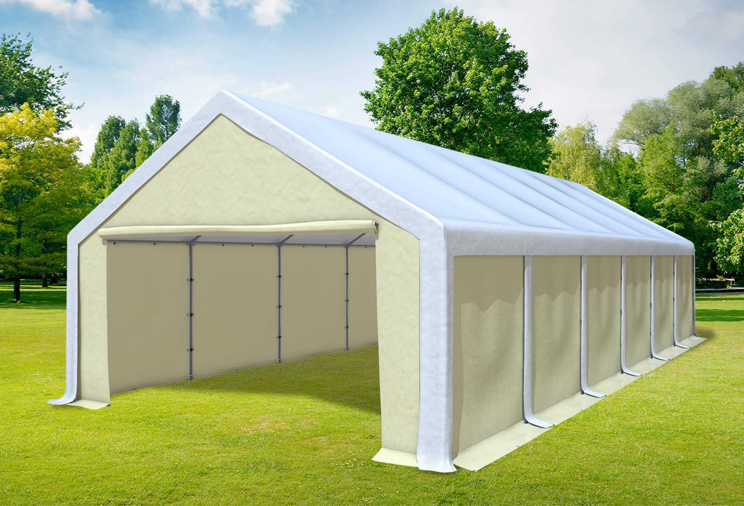 5x12 m Party tent / Marquee, PVC White Beige