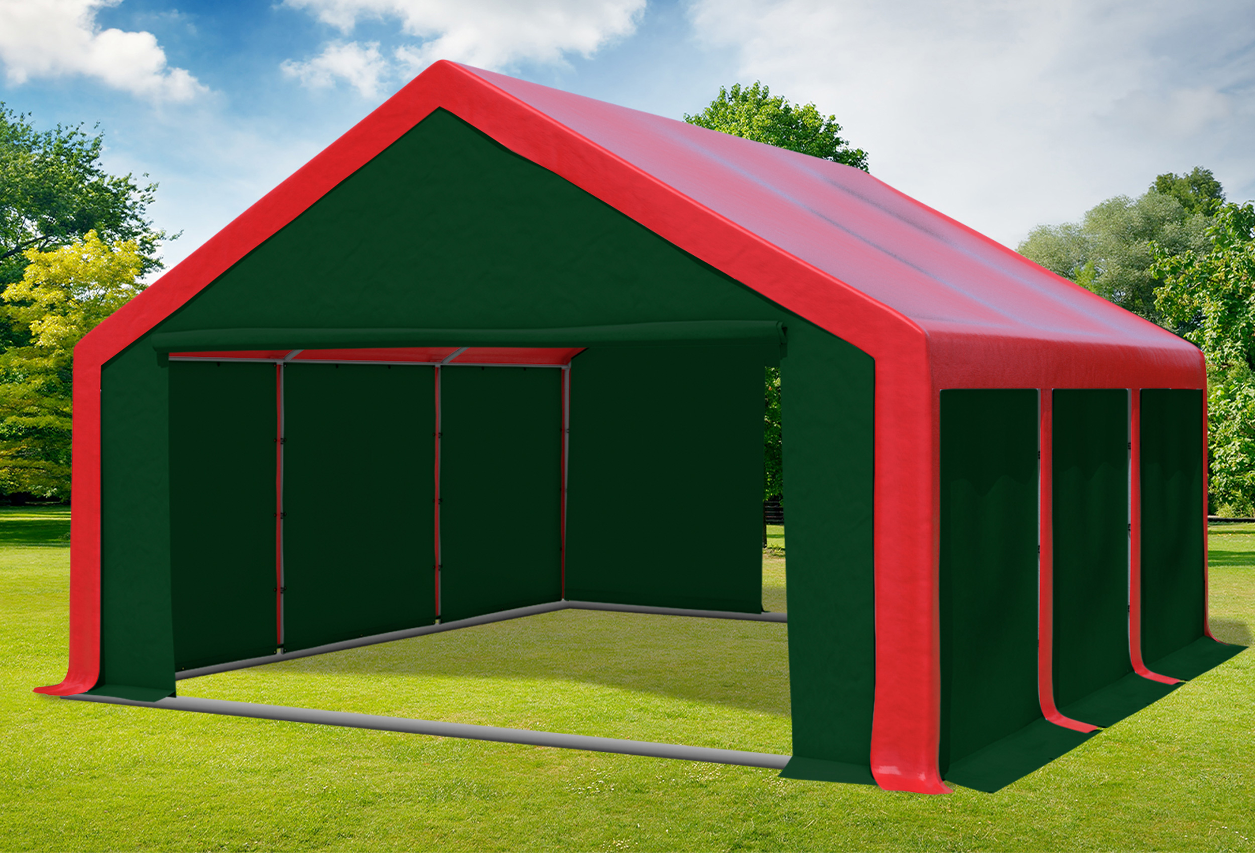 5x6 m Party tent / Marquee, PVC Red Green