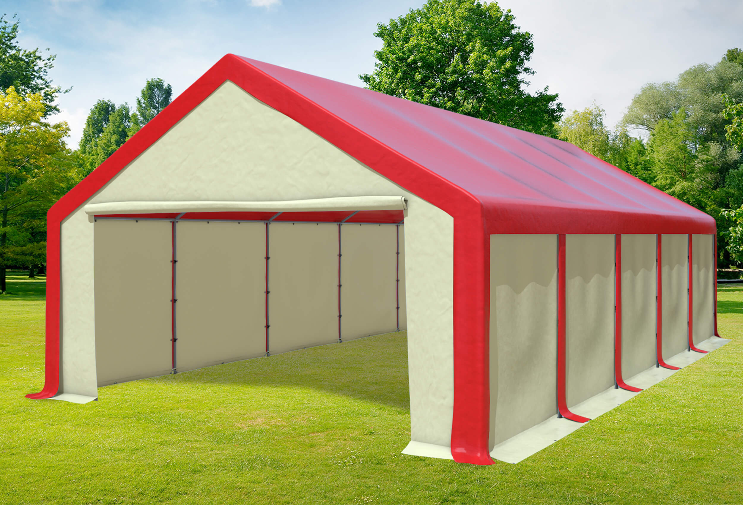 5x10 m Party tent / Marquee, PVC Red Beige