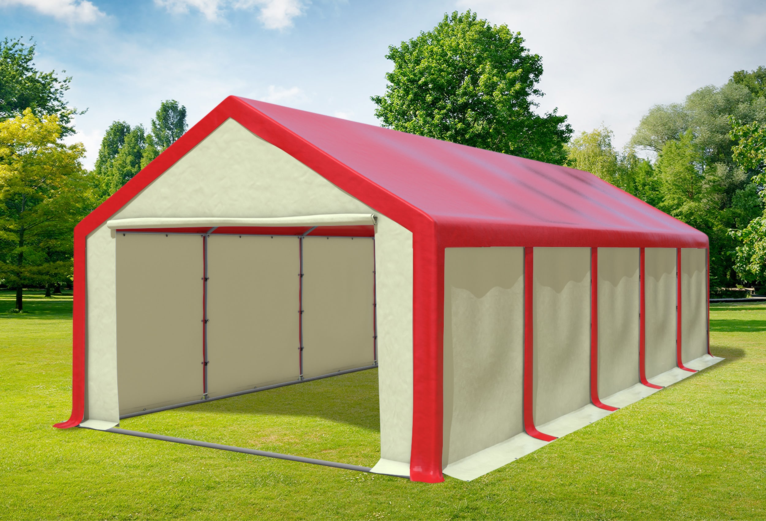 4x10 m Party tent / Marquee, PVC Red Beige