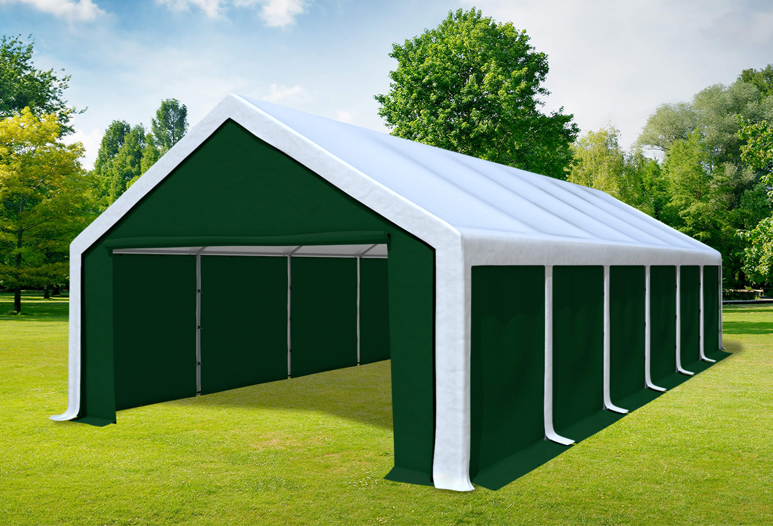 5x12 m Party tent / Marquee, PVC White Green