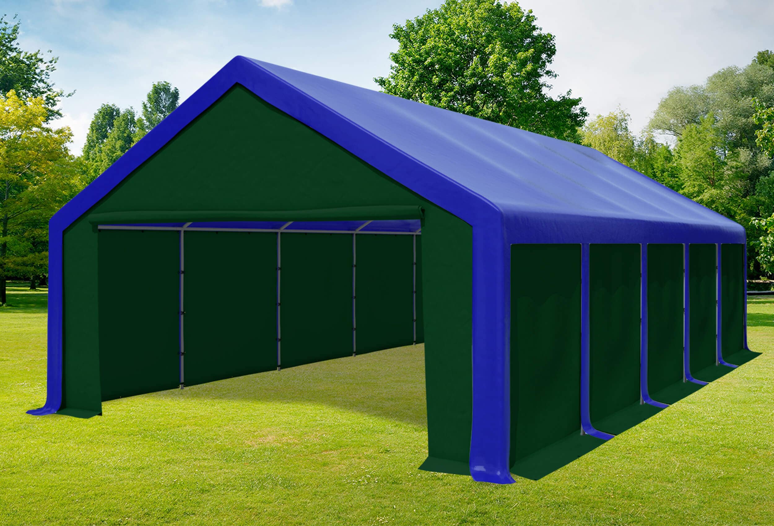 5x10 m Party tent / Marquee, PVC Blue Green