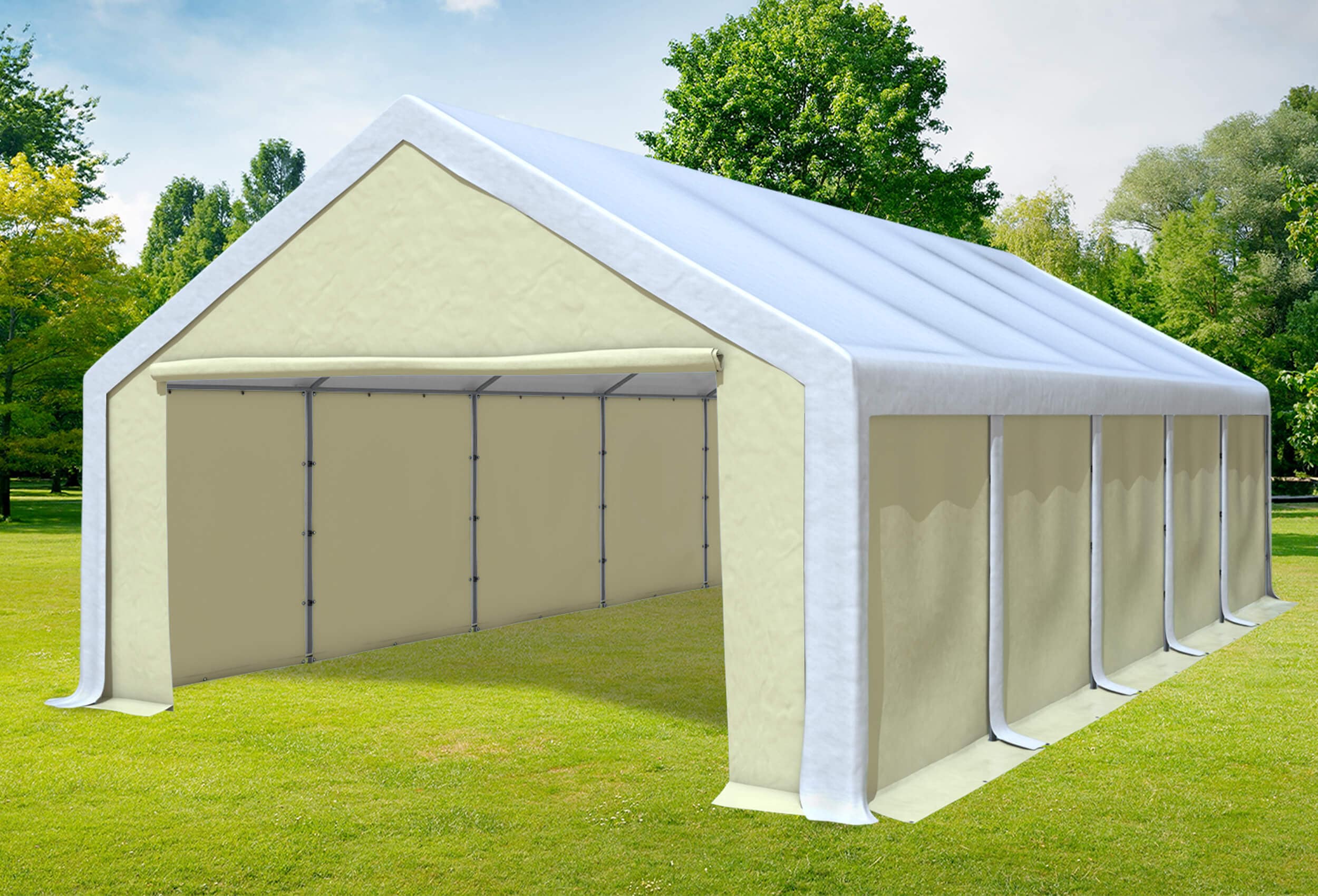 5x10 m Party tent / Marquee, PVC White Beige