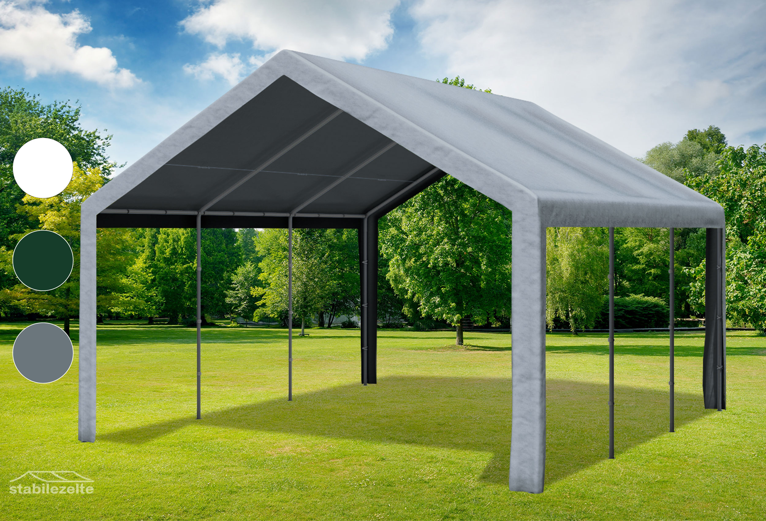 4x5 m Roof Tarpaulin PE incl. Accessories Grey