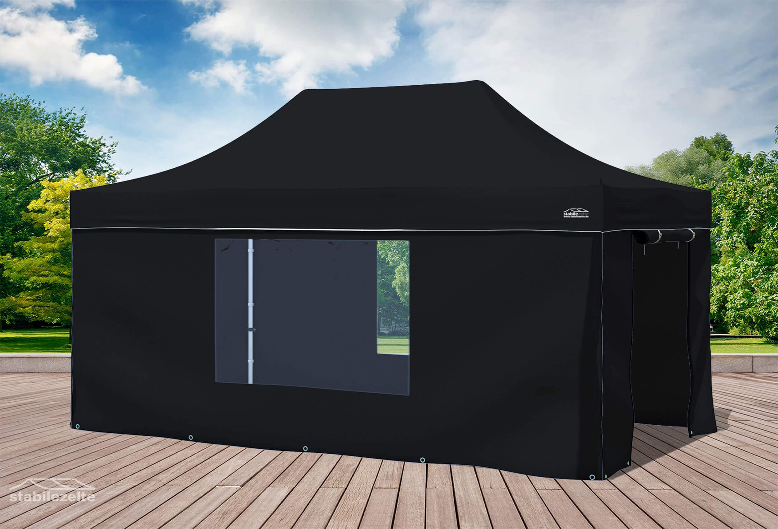 3x4.5 m Pop Up Gazebo, Black