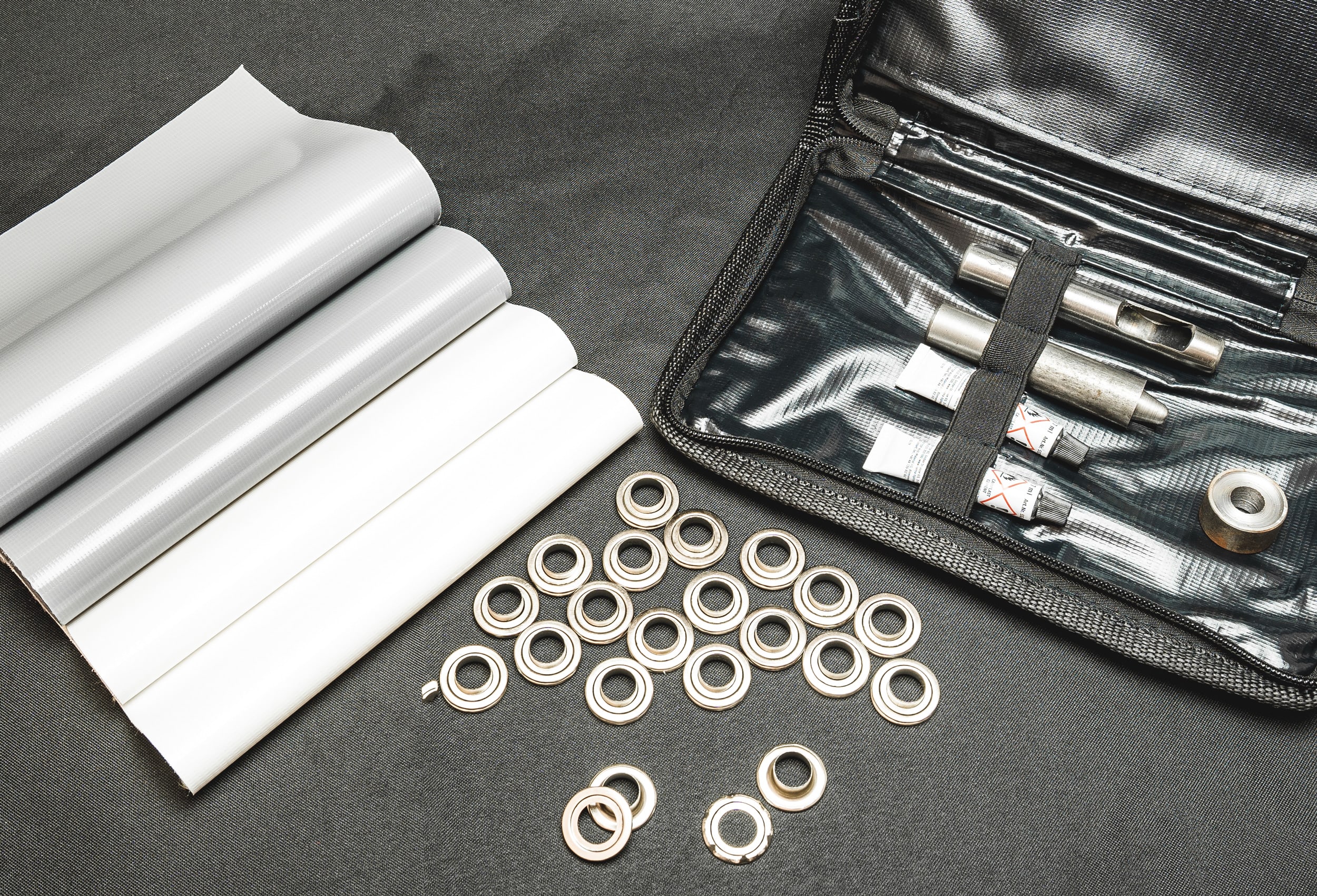 Repair Kit for PVC Tents, White Grey