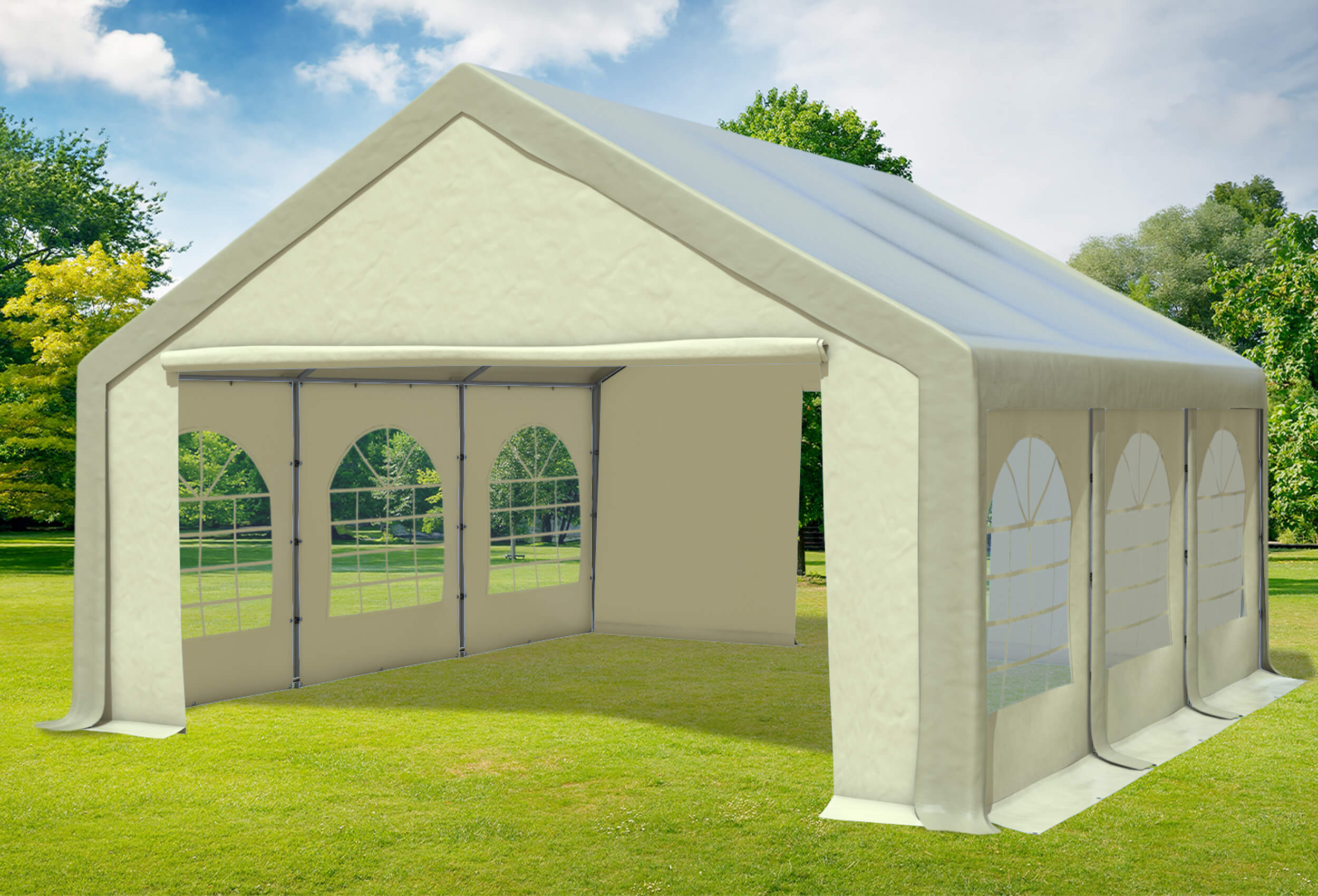 5x6 m Party tent / Marquee, PVC Brown Beige