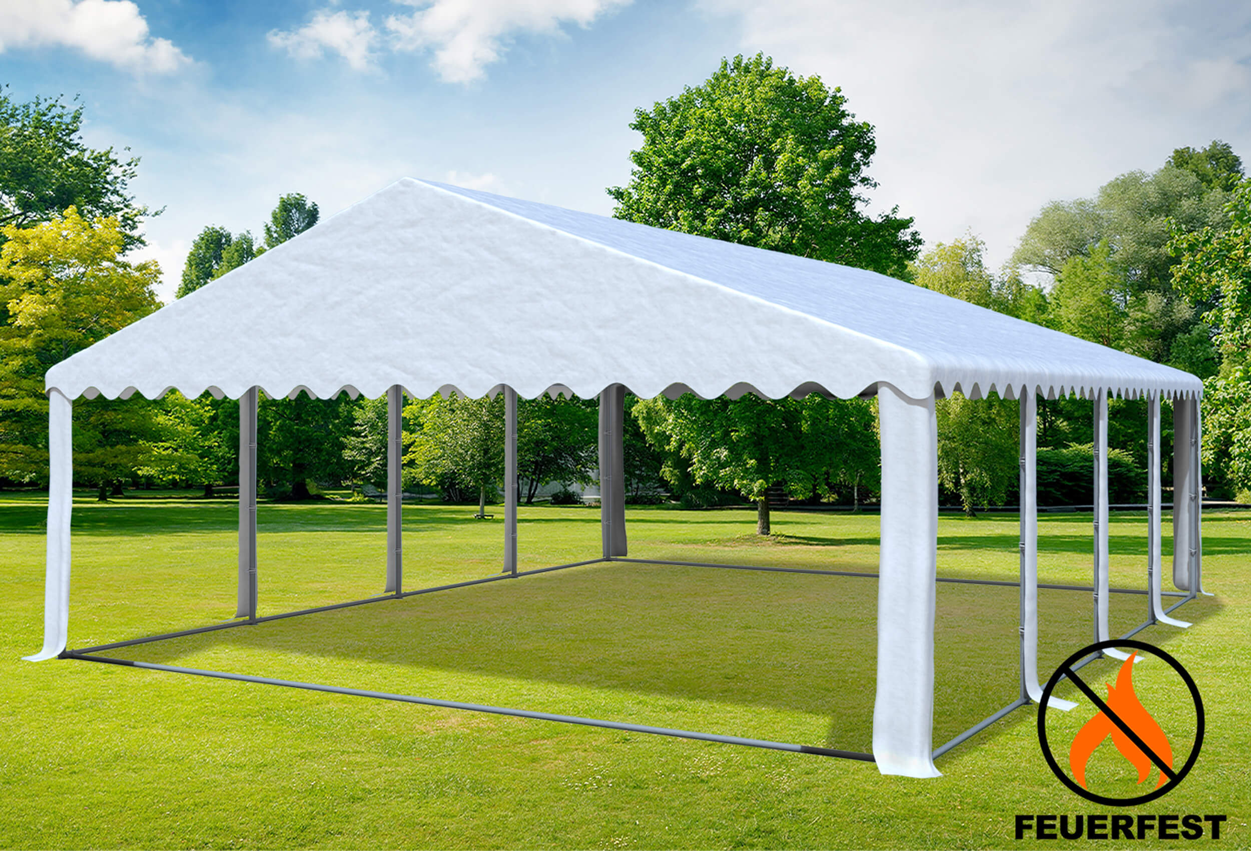 6x8 m Party tent / Marquee, PVC fireproof White