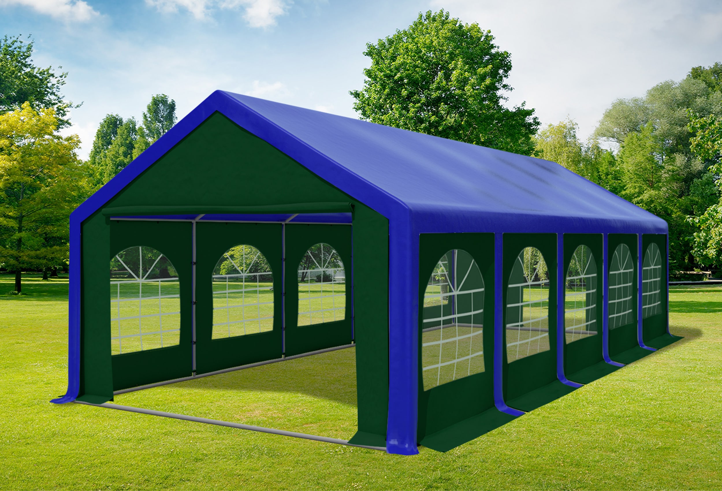 4x10 m Party tent / Marquee, PVC Blue Green