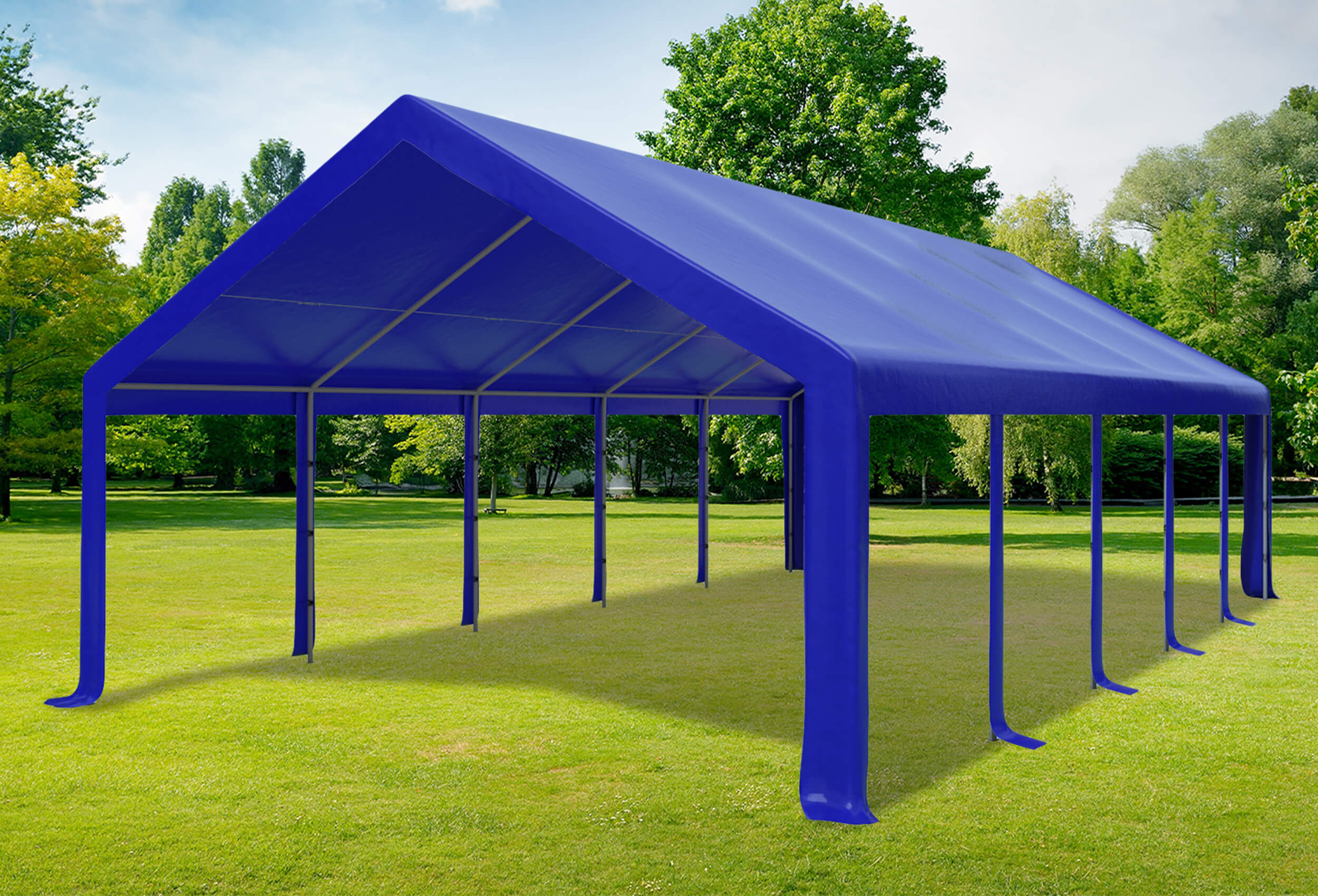 5x10 m PVC Roof Tarpaulin incl. Accessories Blue