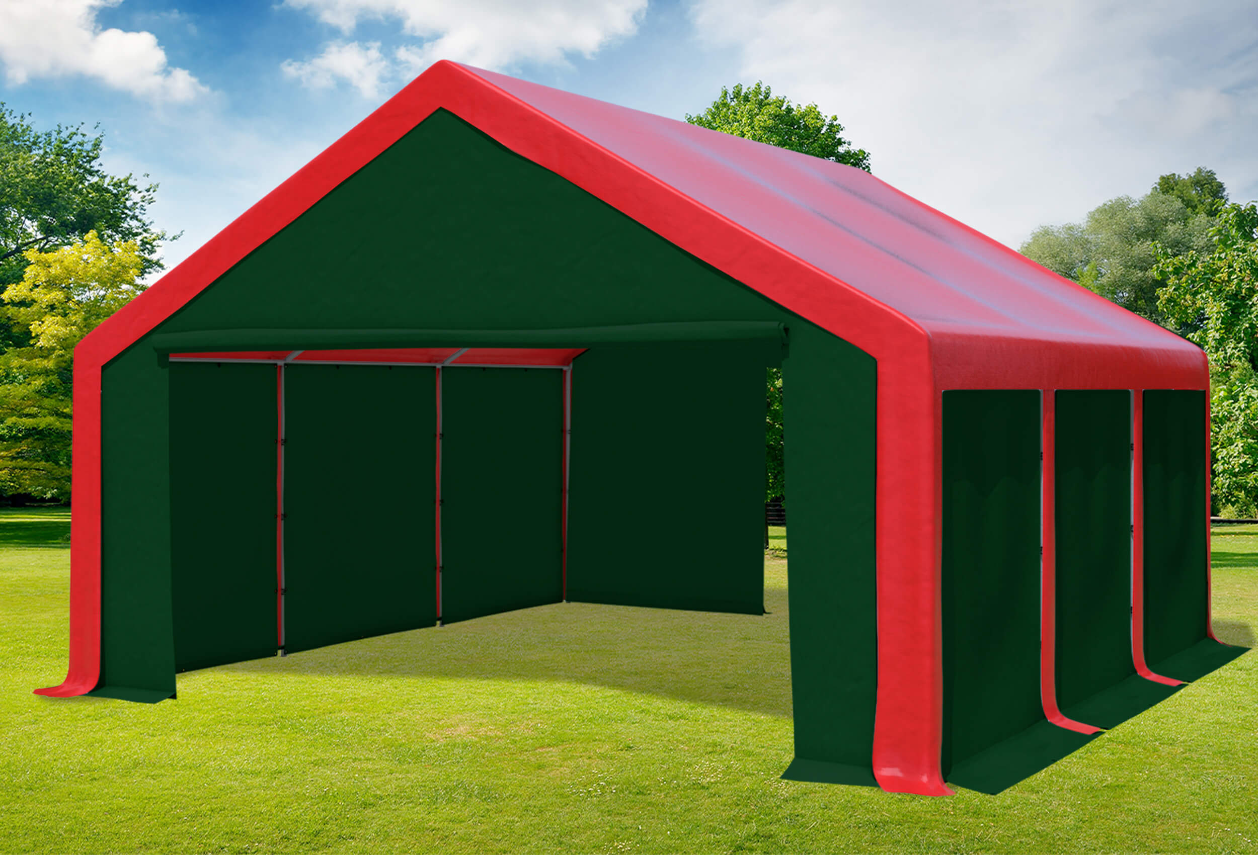 5x6 m Party tent / Marquee, PVC Red Green