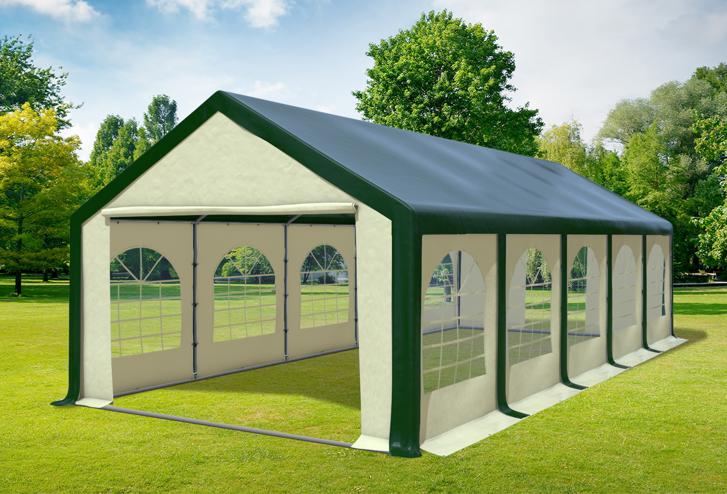 4x10 m Party tent / Marquee, PVC Green Beige