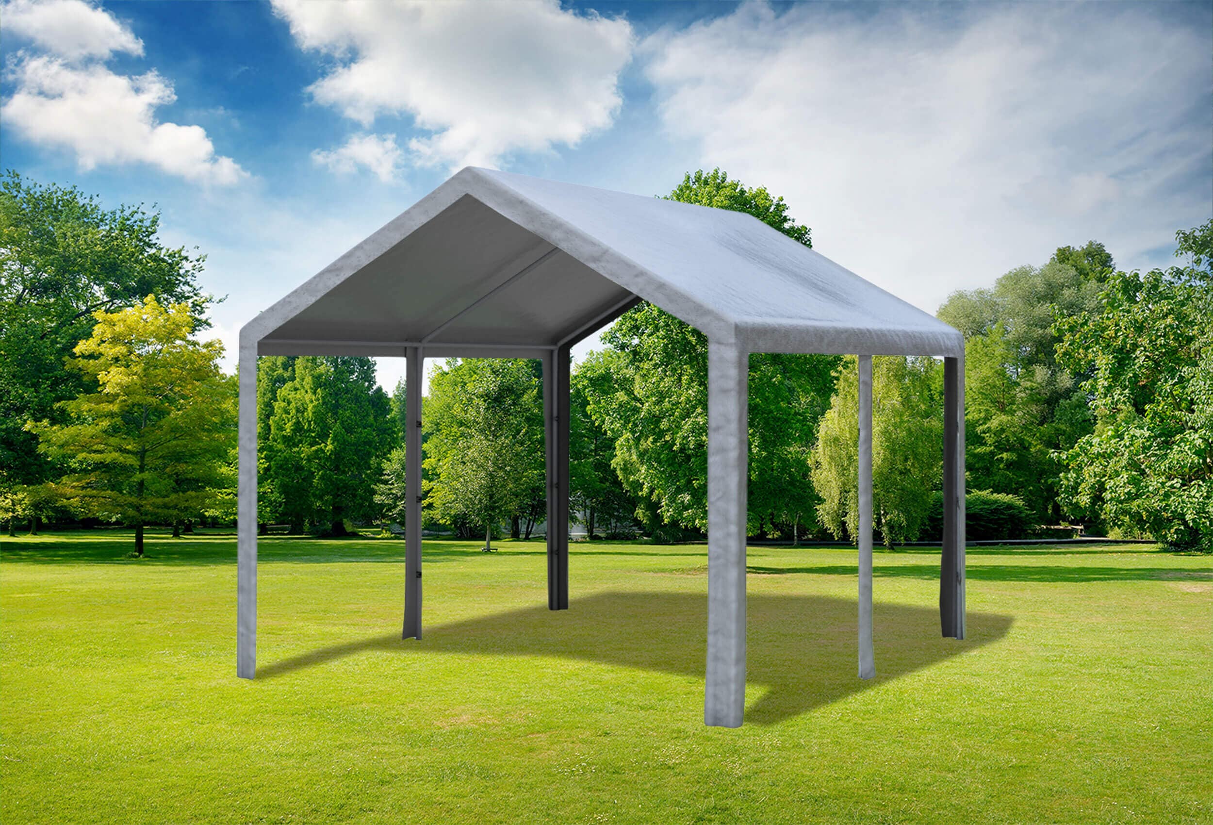 3x4 m Roof Tarpaulin PE incl. Accessories Grey