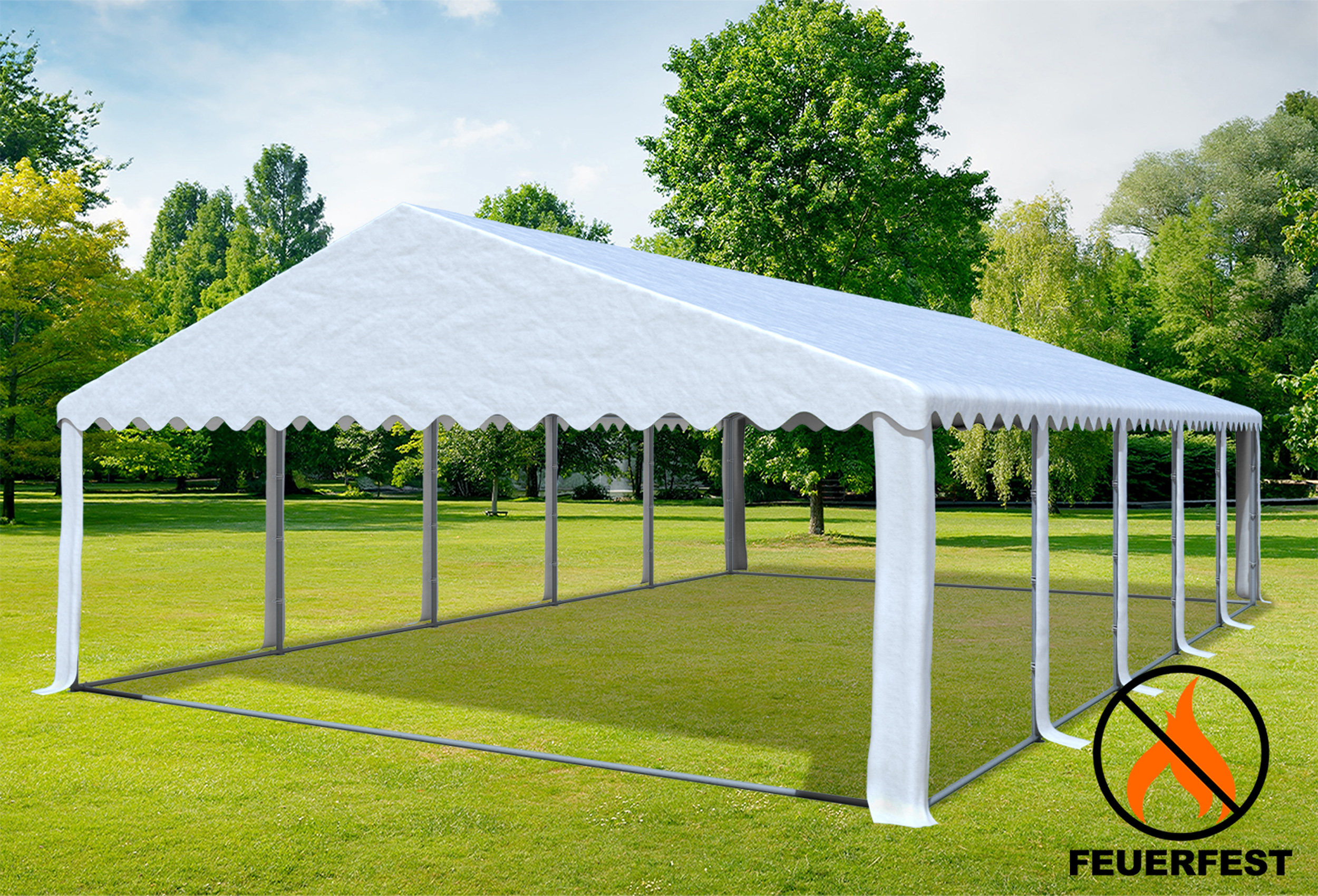 6x10 m Party tent / Marquee, PVC fireproof White