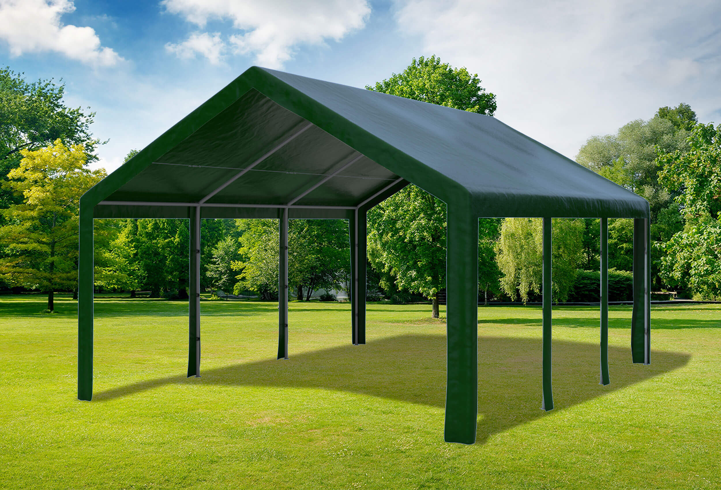 4x6 m Roof Tarpaulin PE incl. Accessories Green