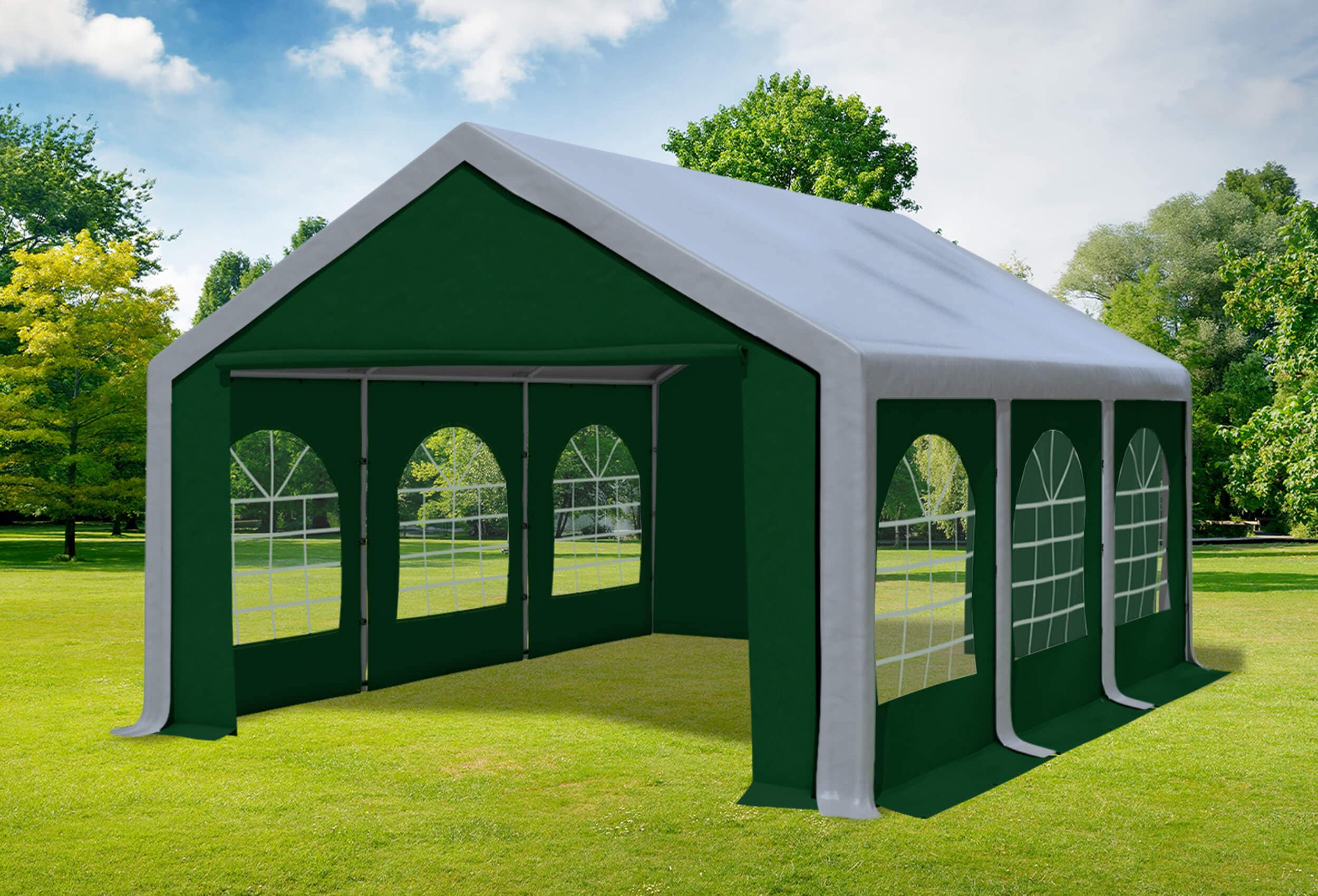 4x6 m Party tent / Marquee, PVC Grey Green