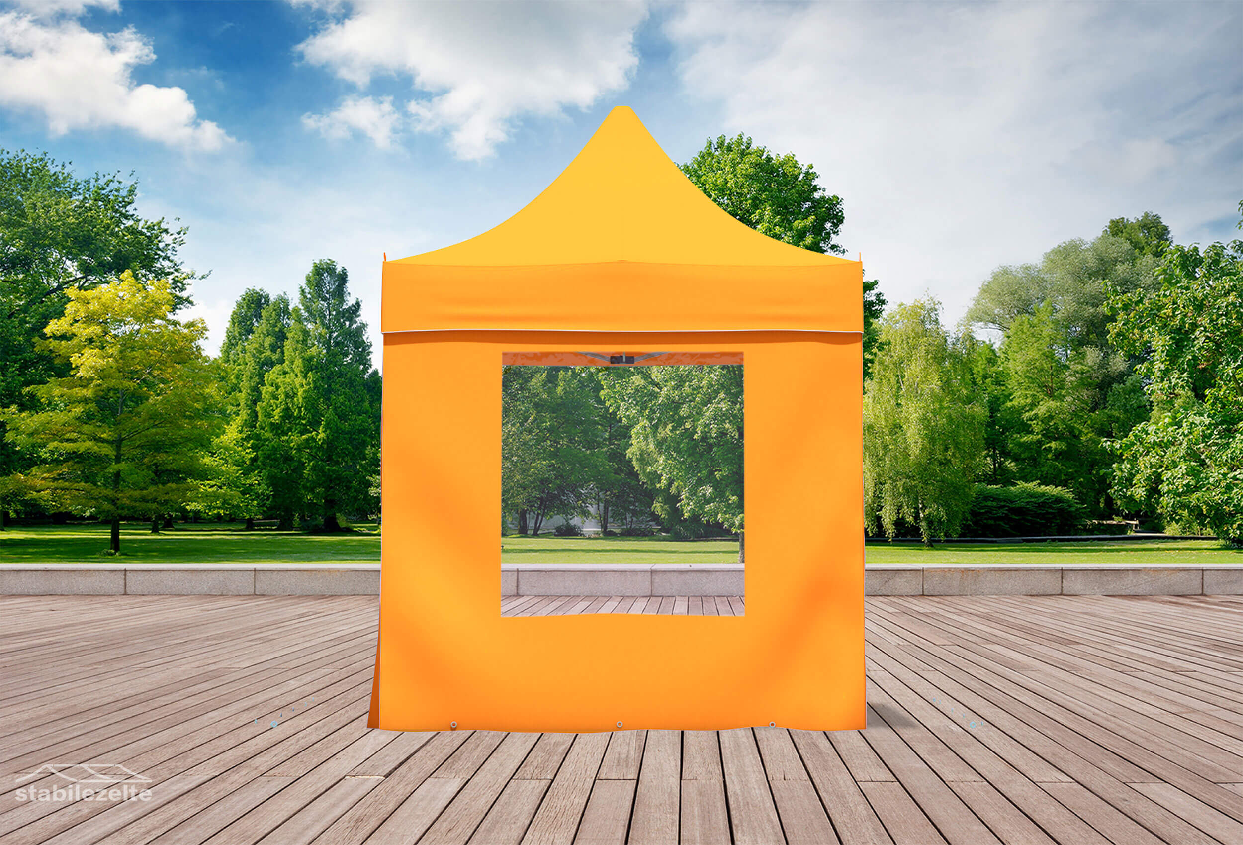 Folding tent side section with WINDOW 2 metres ORANGE