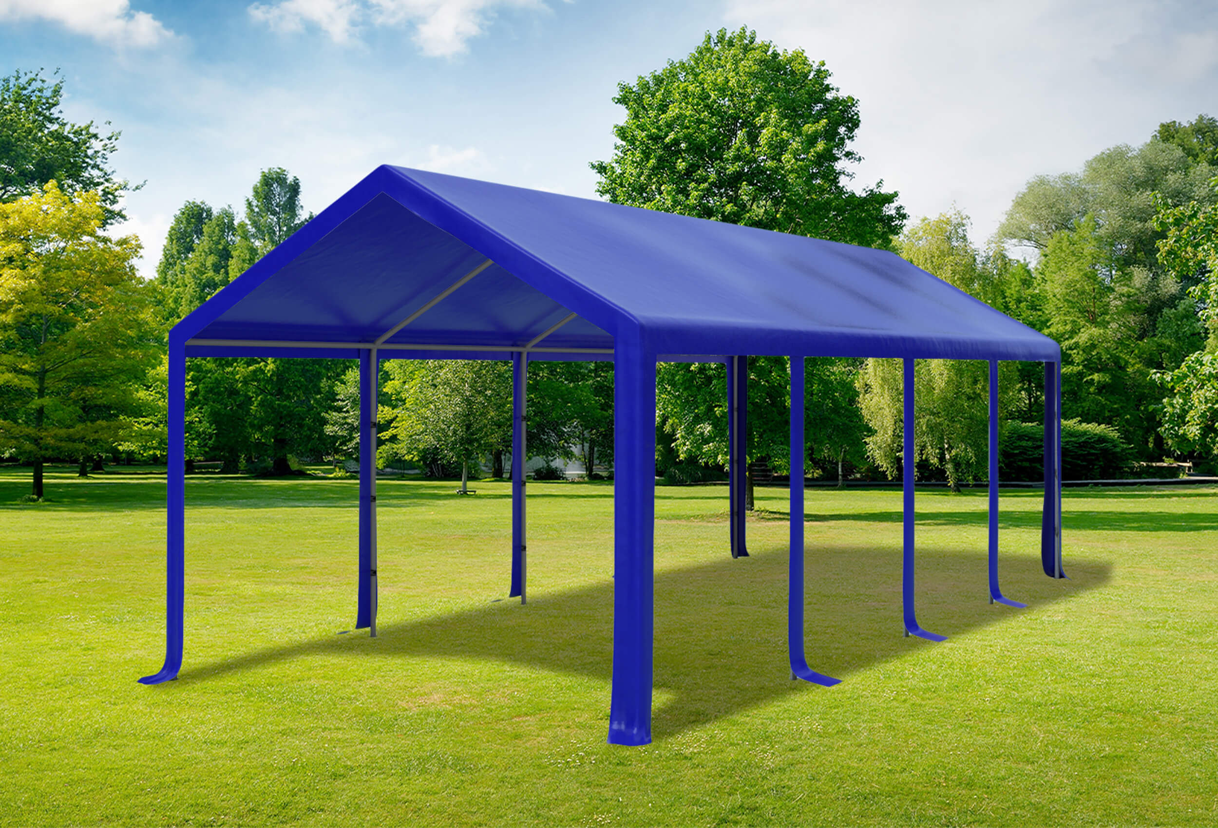 3x8 m PVC Roof Tarpaulin incl. Accessories Blue