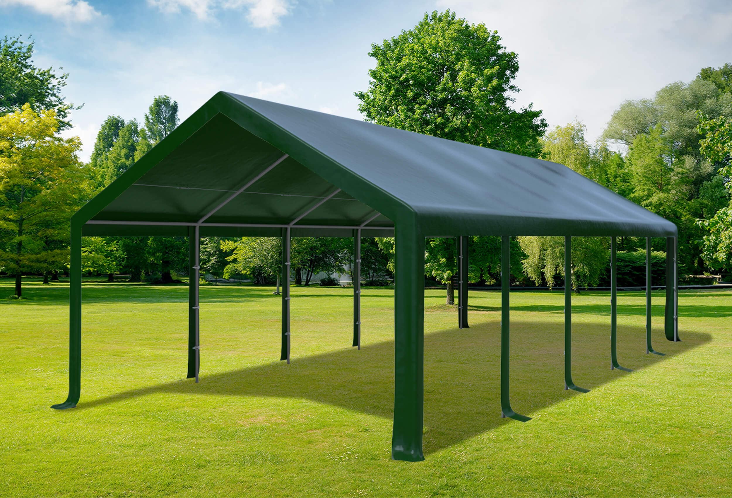 4x10 m PVC Roof Tarpaulin incl. Accessories Green