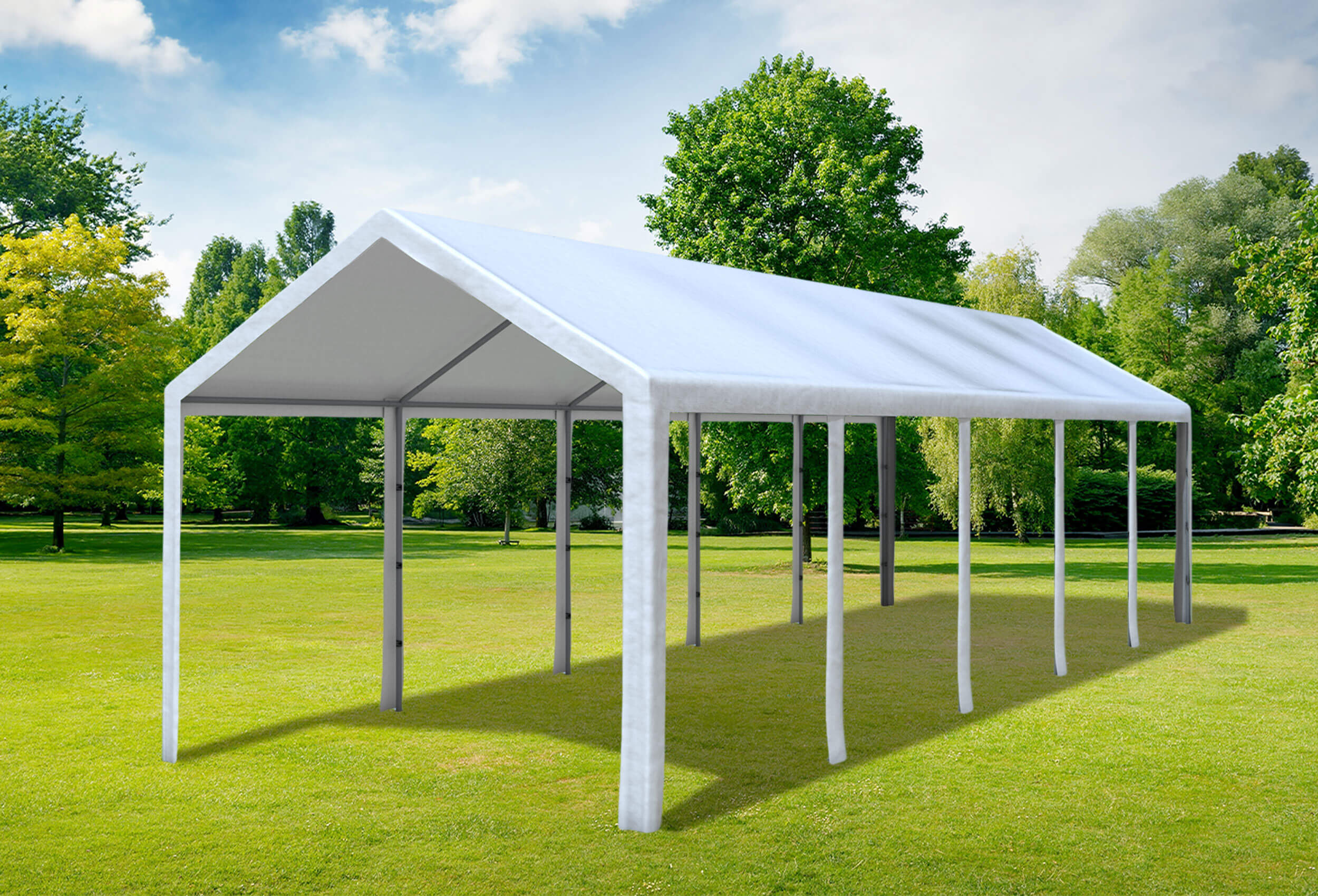 3x10 m Roof Tarpaulin PE White incl. Accessories