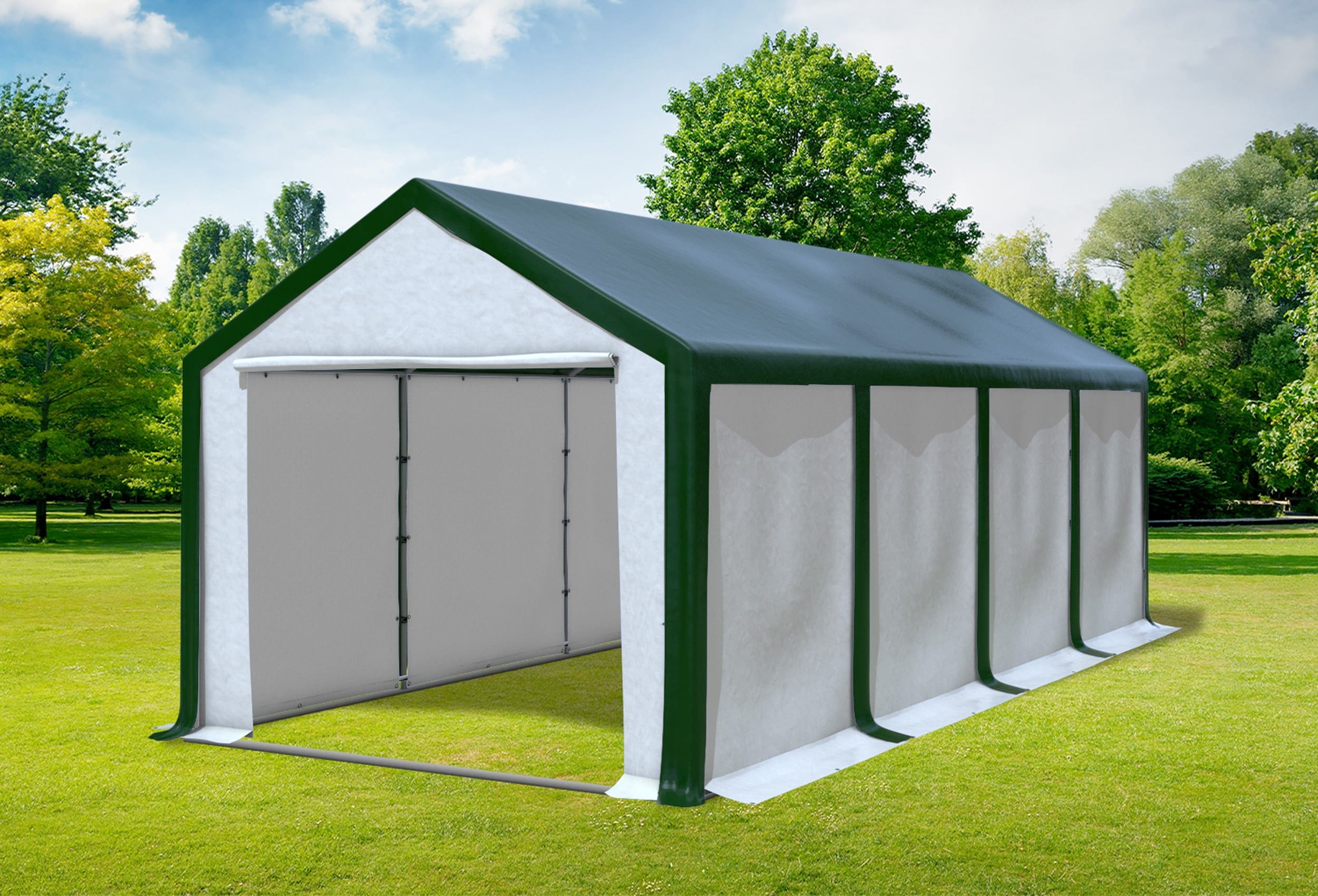 3x8 m Party tent / Marquee, PVC Green White