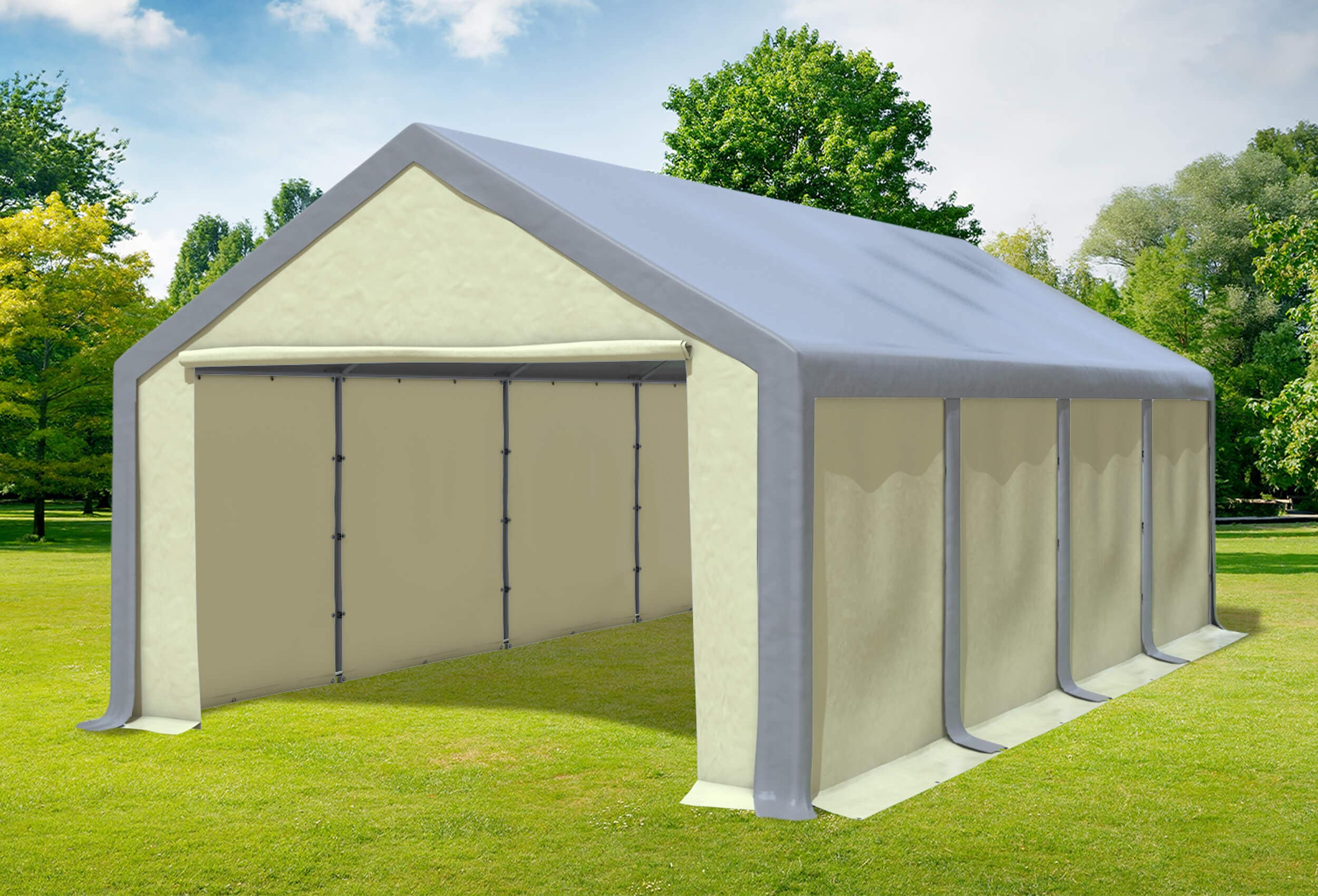 4x8 m Party tent / Marquee, PVC Grey Beige
