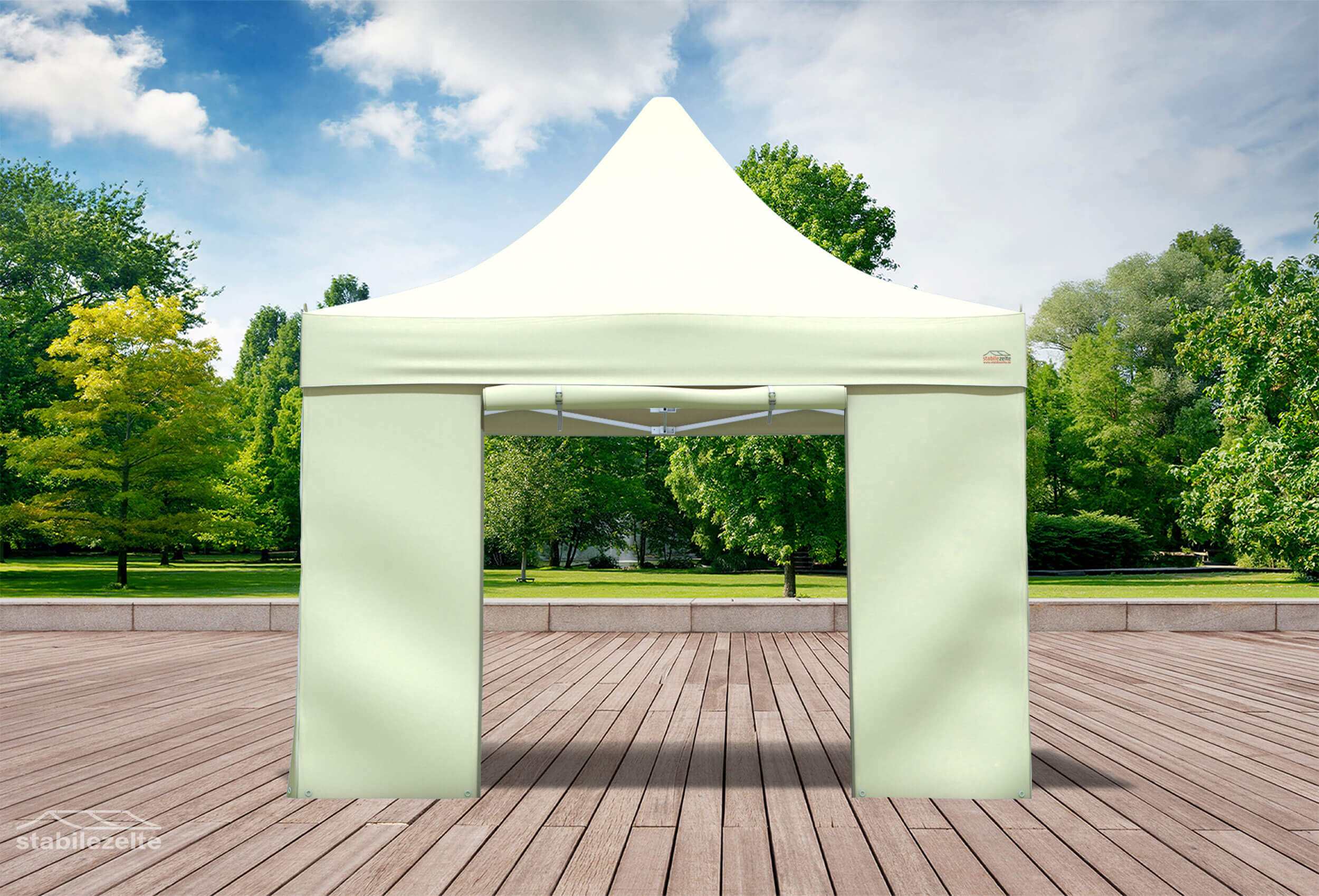Folding tent side section with DOOR 3 metres BEIGE